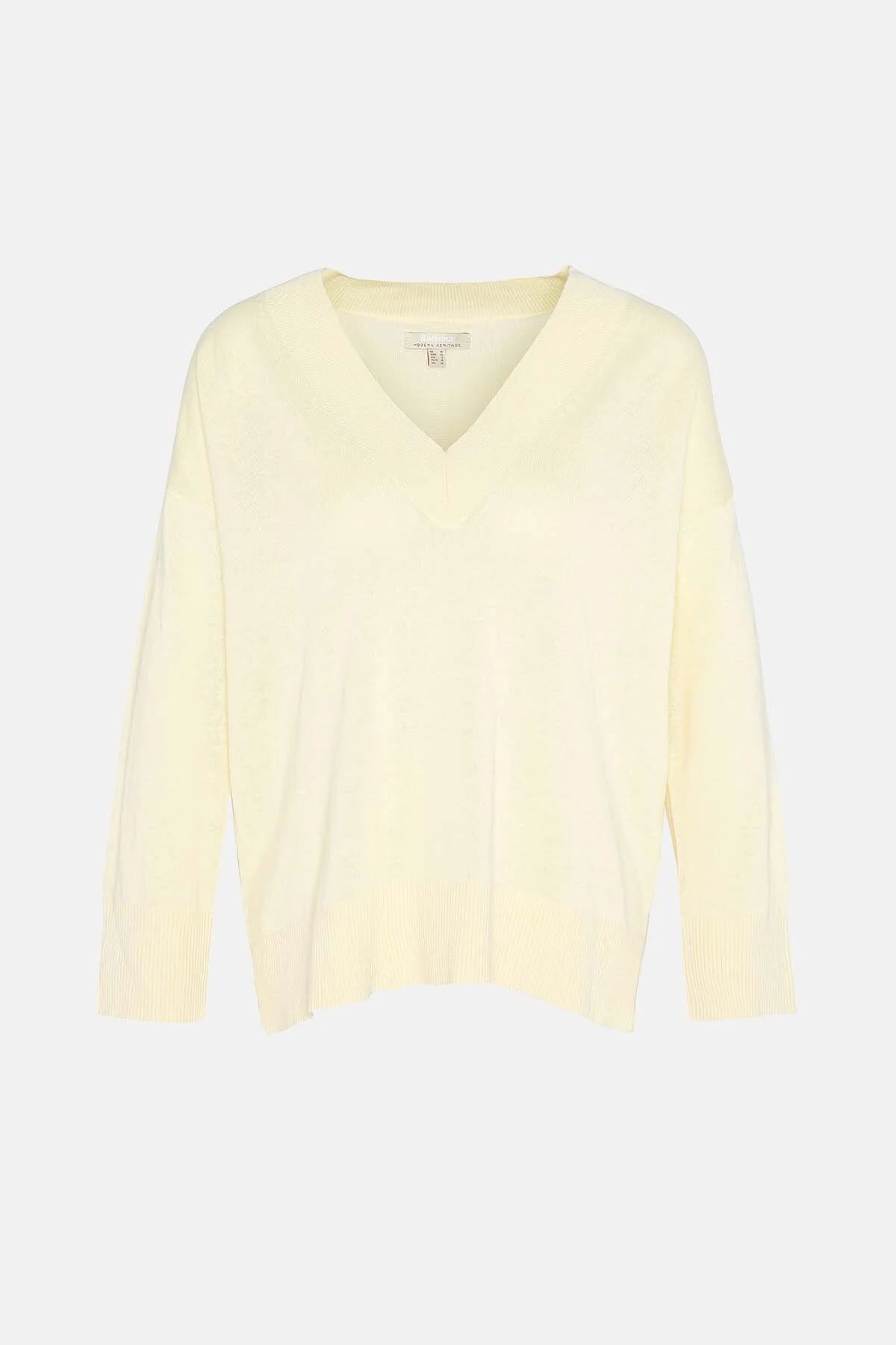 Annie V-Neck Jumper - LEMON SOUFFLE