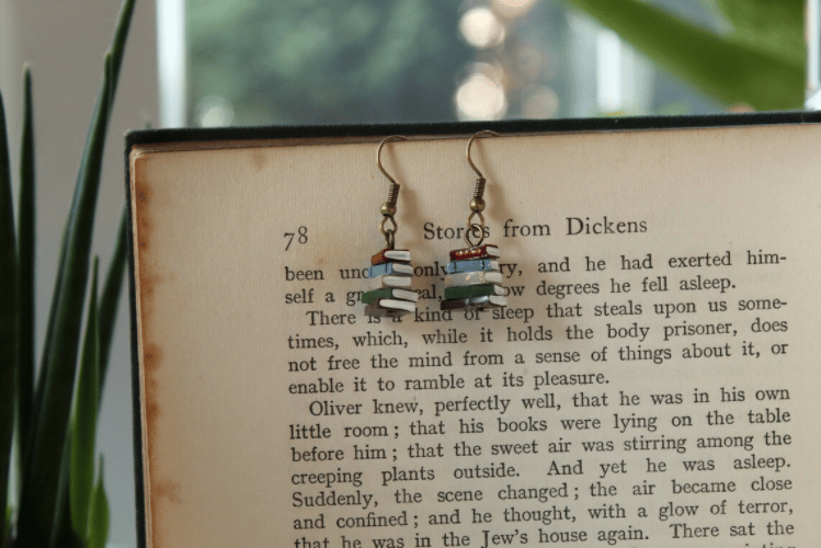 ✨Stack of Books Earrings, Library Colours - Perfect Gift for your book lover friends