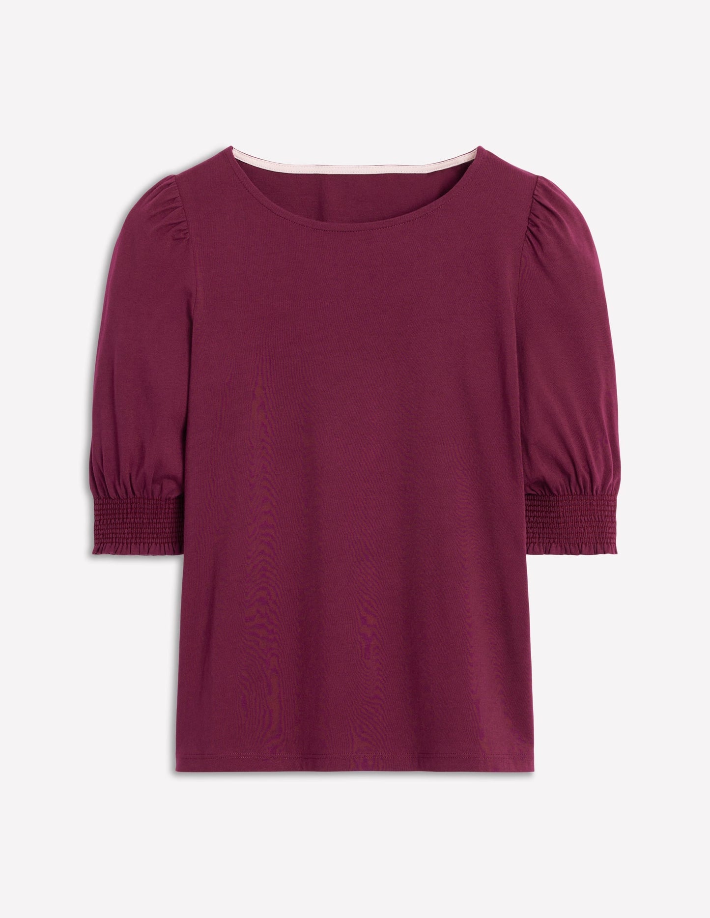 Short Sleeve Smocked Cuff Top-Deep Wisteria