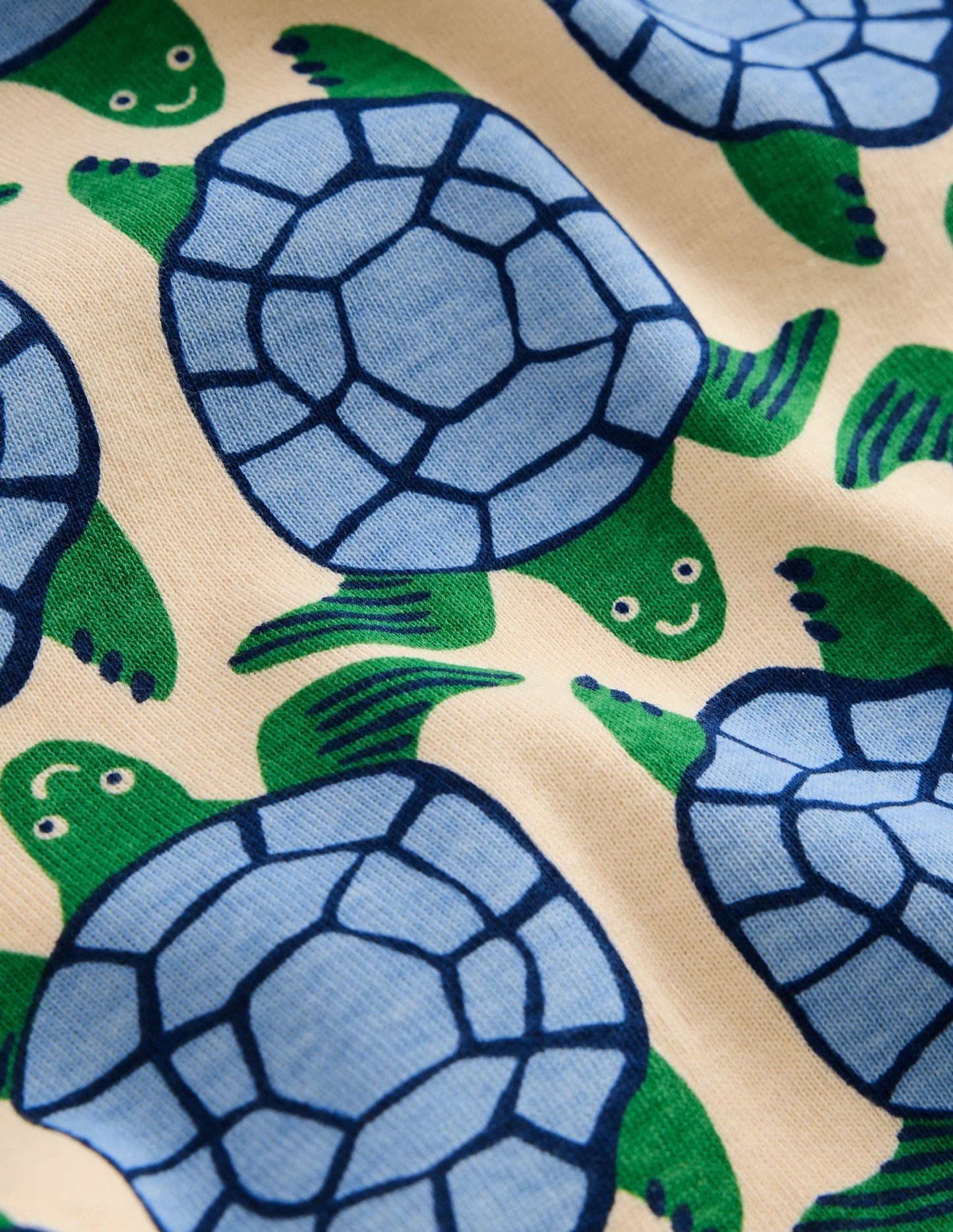 Snug Short John Pyjamas-Calico White Turtles