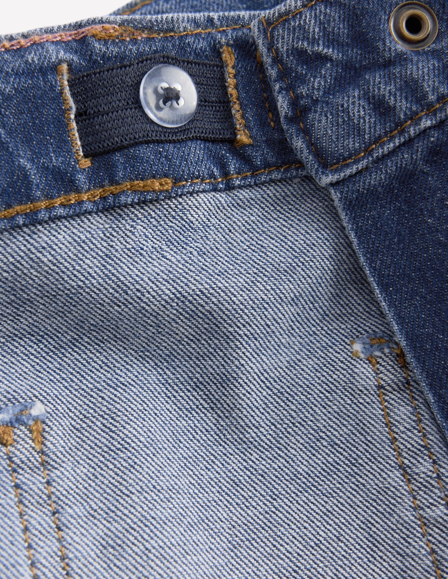 Patch Pocket Straight Jeans-Denim Embroidery