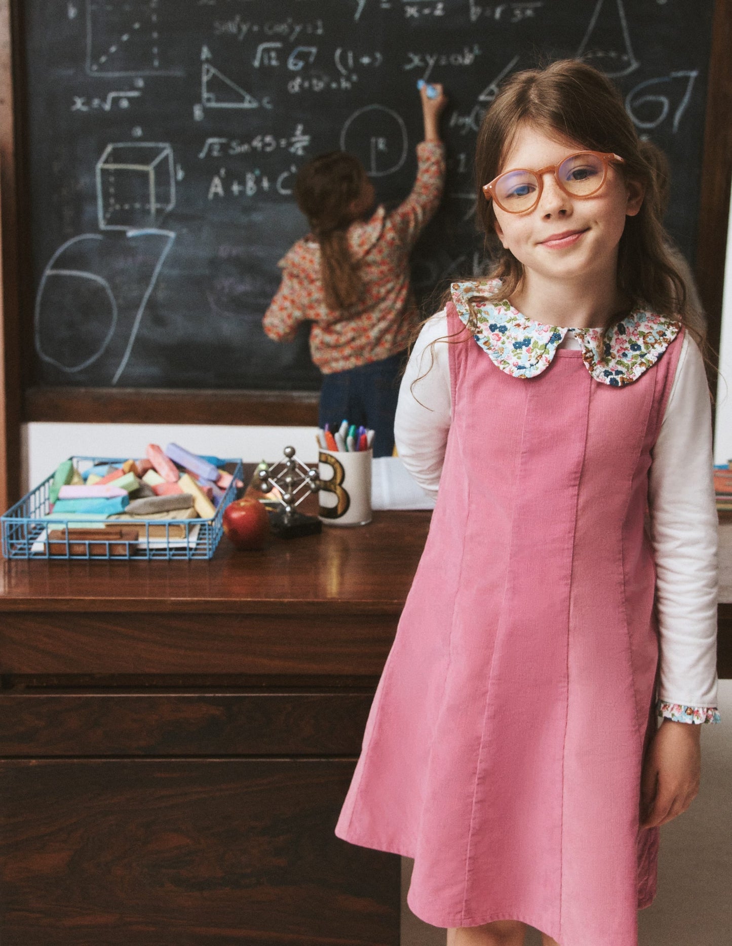 Willa Pinafore Dress-Pink Heather