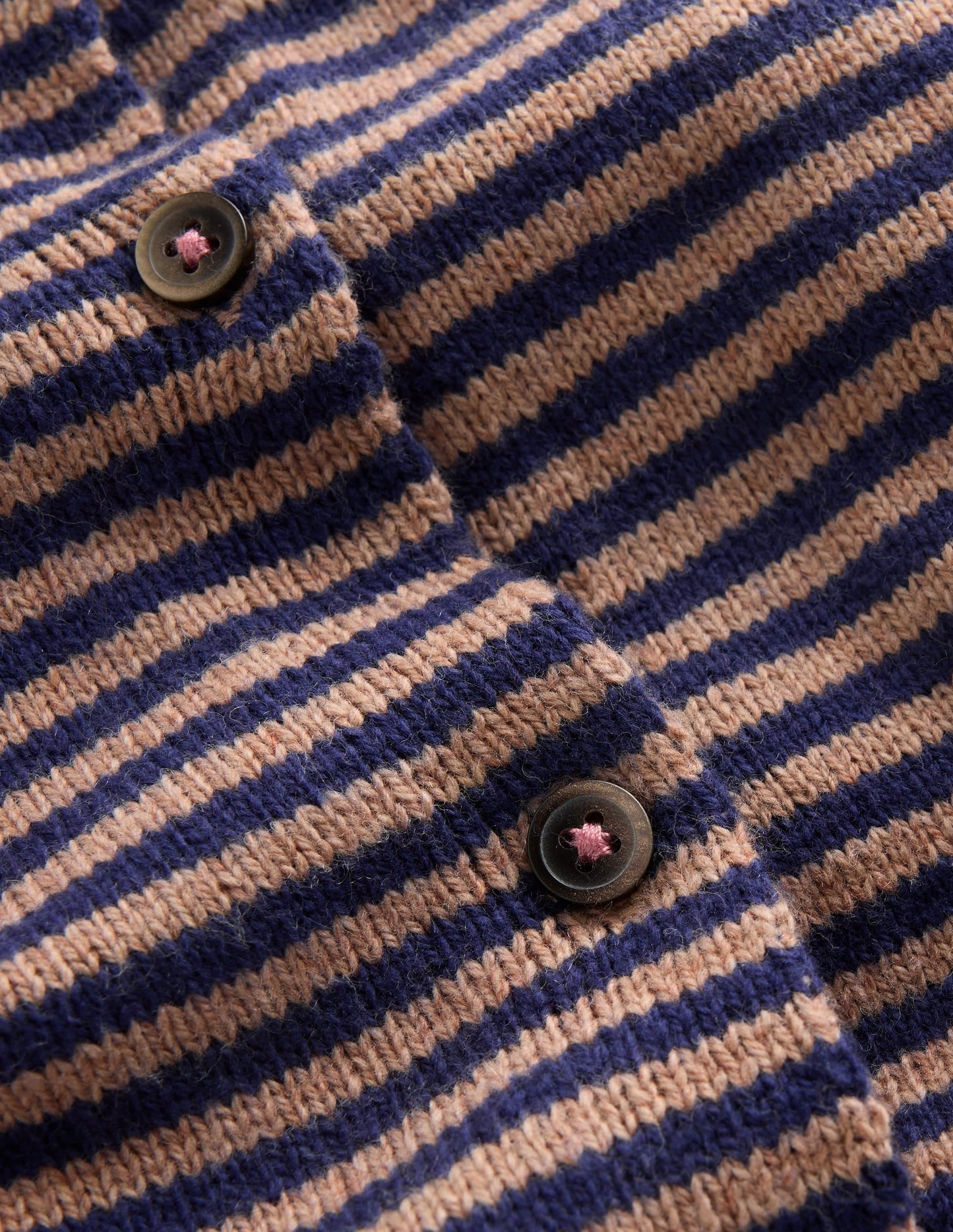Pretty Peplum Cardigan-Camel/ College Navy Stripe