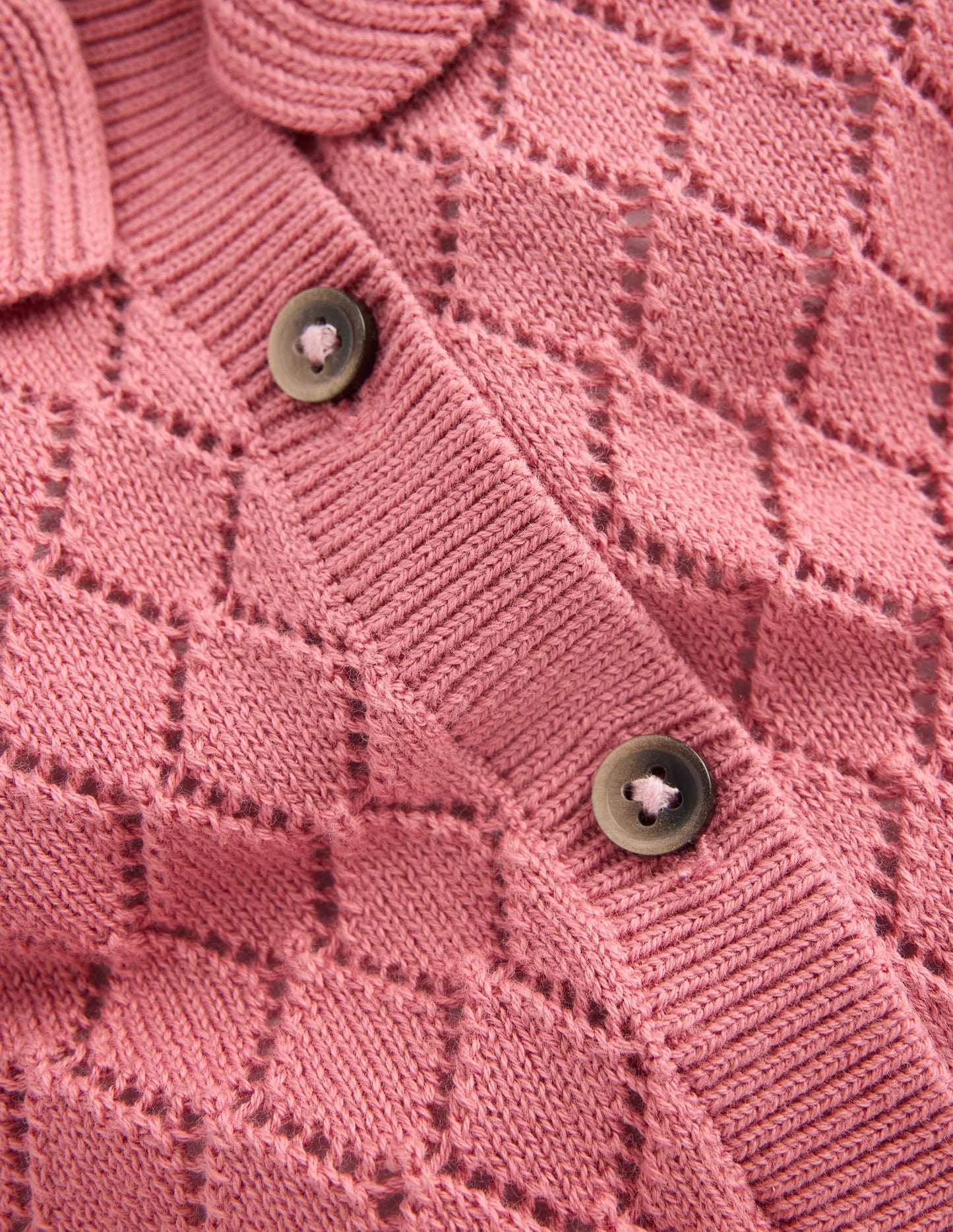 Pointelle Knitted Play Set-Vintage Rose