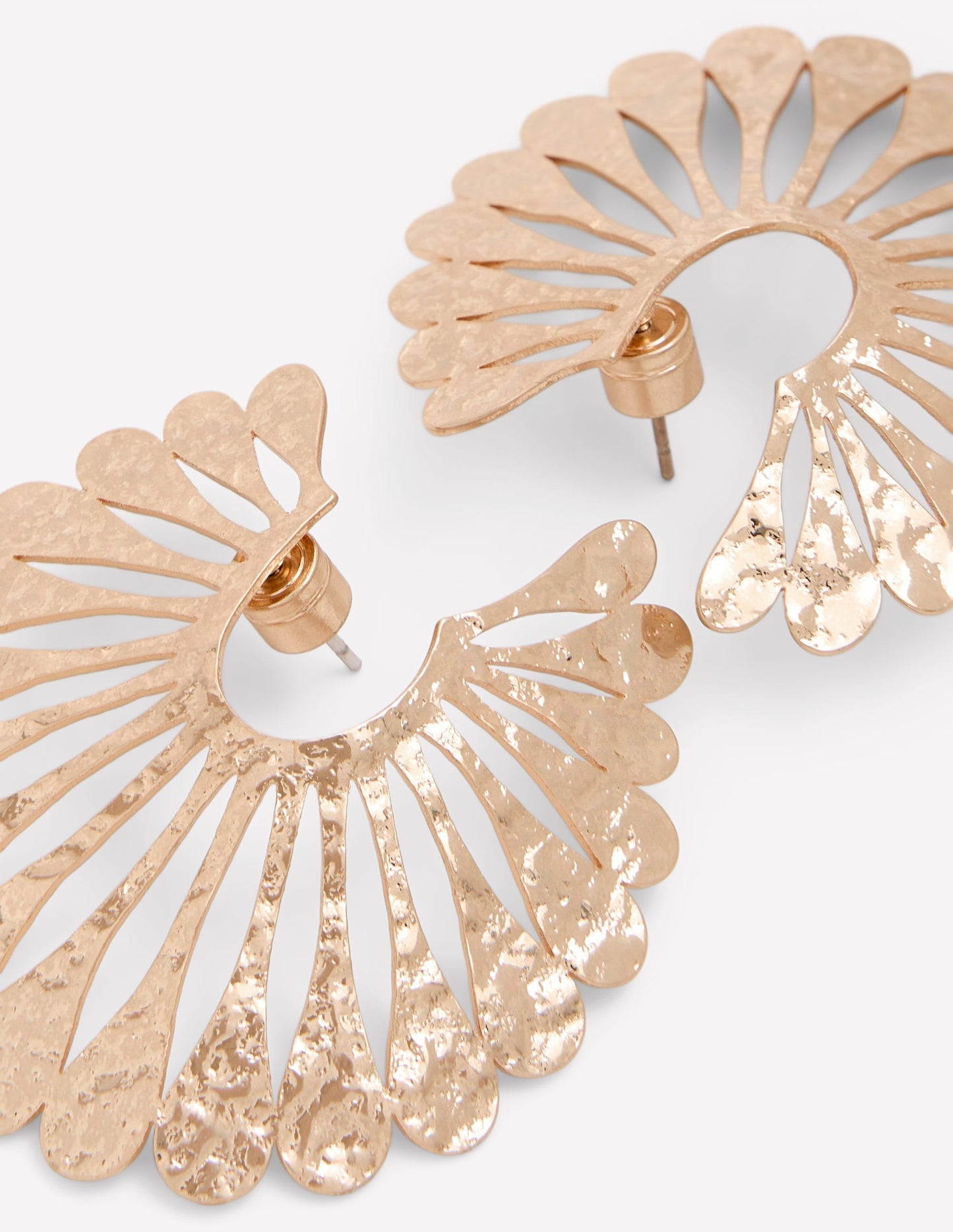 Statement Hammered Studs-Hoop