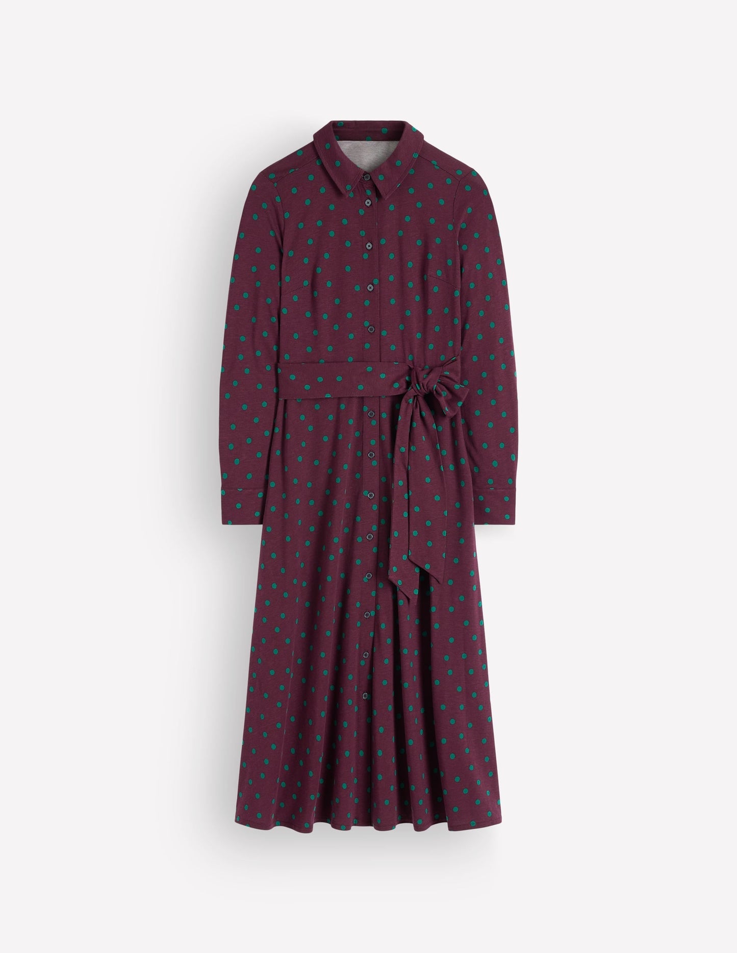 Marcia Jersey Shirt Dress-Dark Cherry, Boden Spot