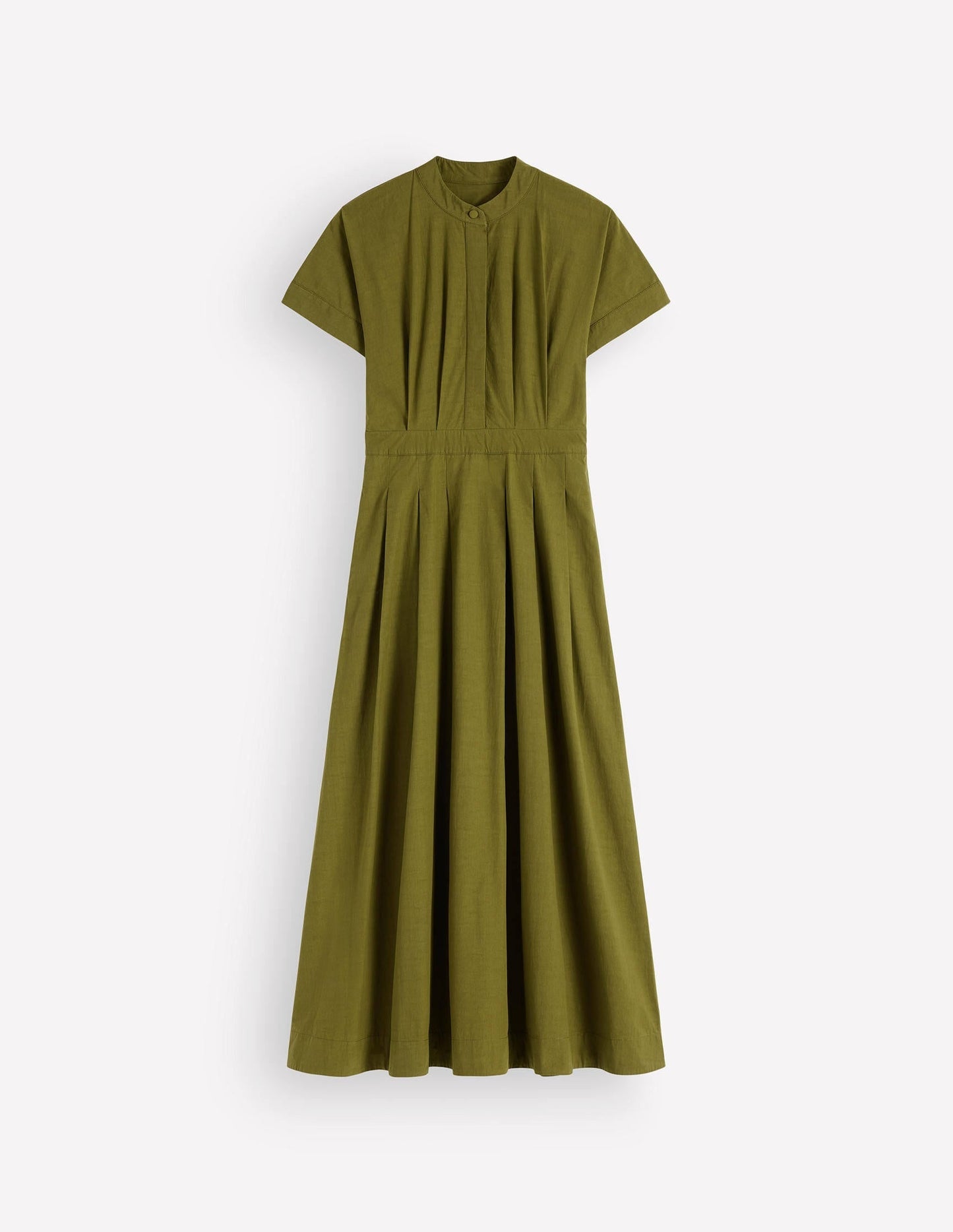 Grown On Sleeve Midi Dress-Olive