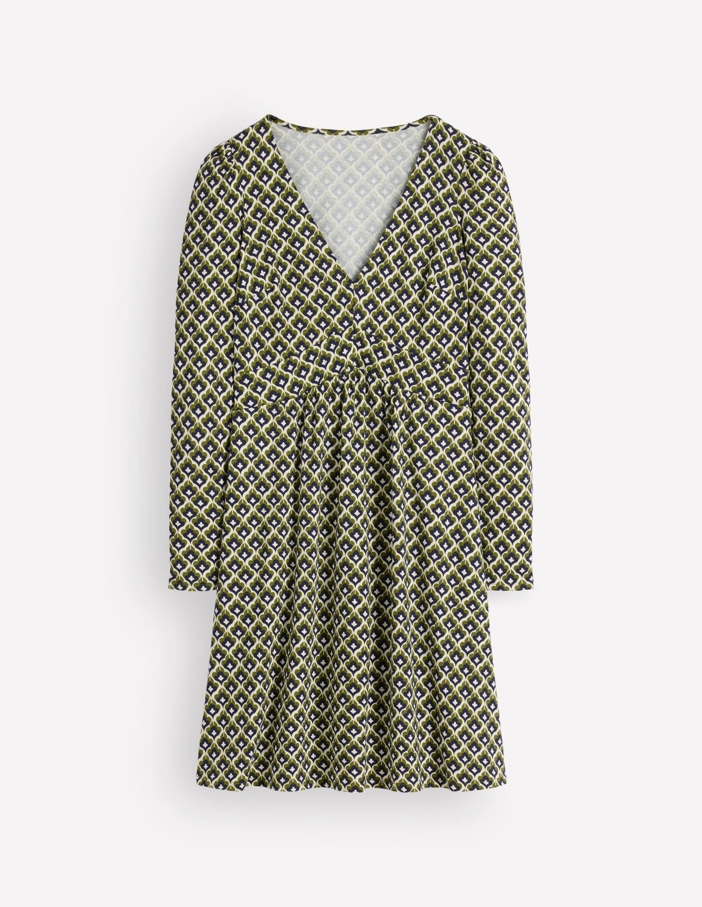 Briony Jersey Short Dress-French Navy, Geo Party