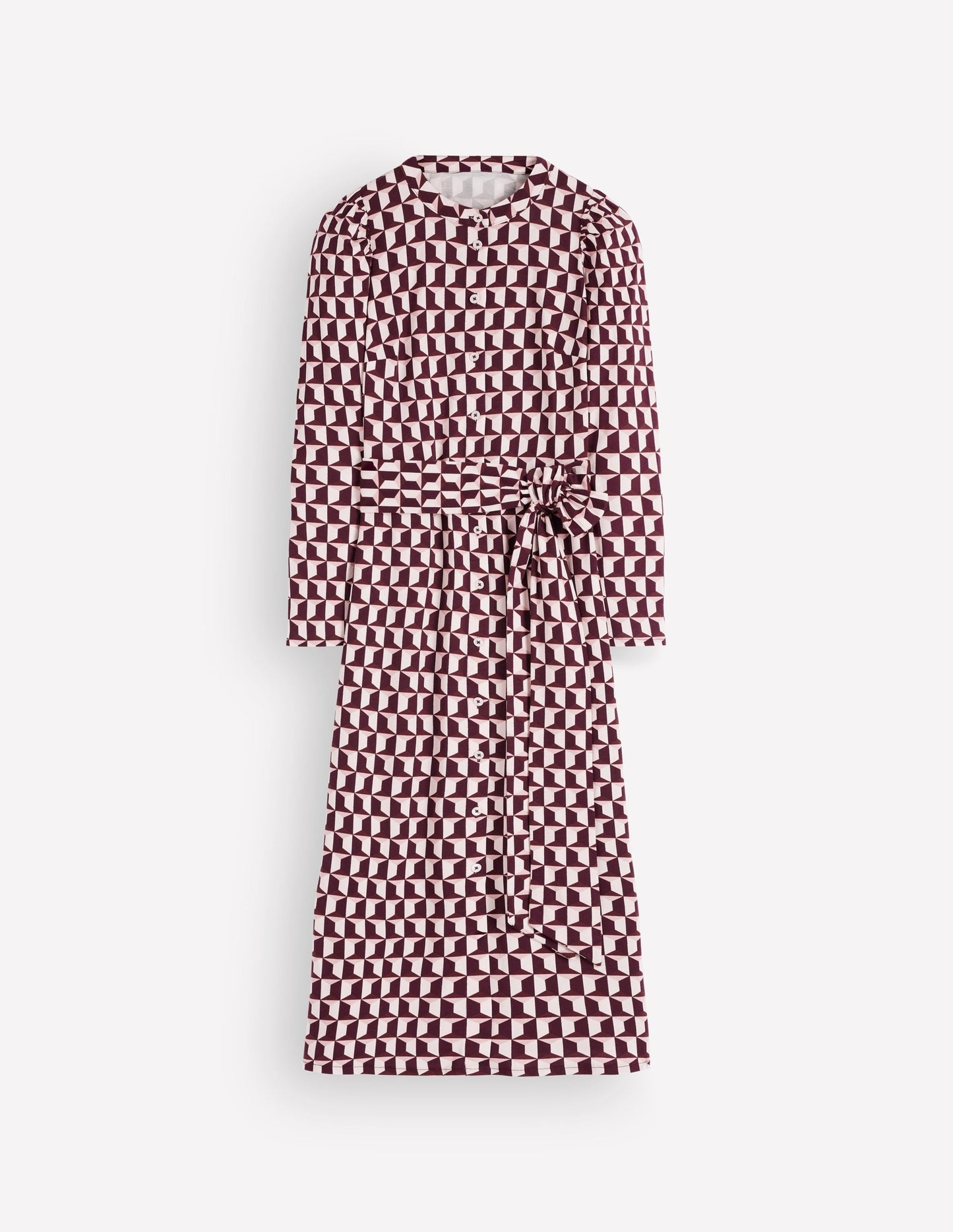 Honor Column Jersey Midi Dress-Deep Wisteria, Blocked Geo