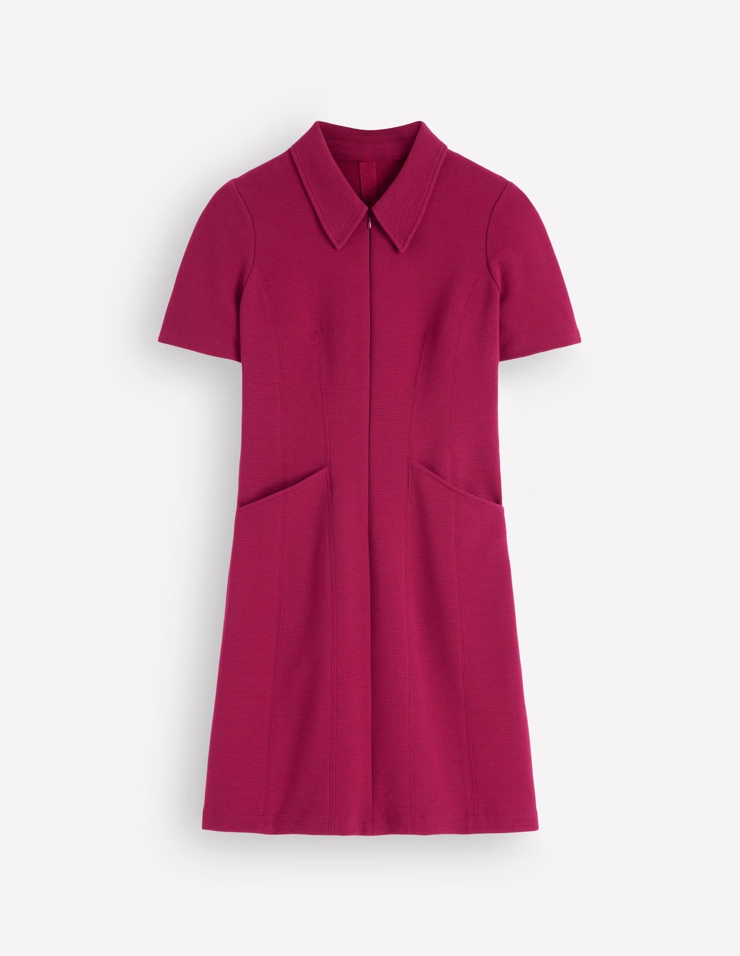 Nia Short Sleeve Ottoman Dress-Beetroot Red