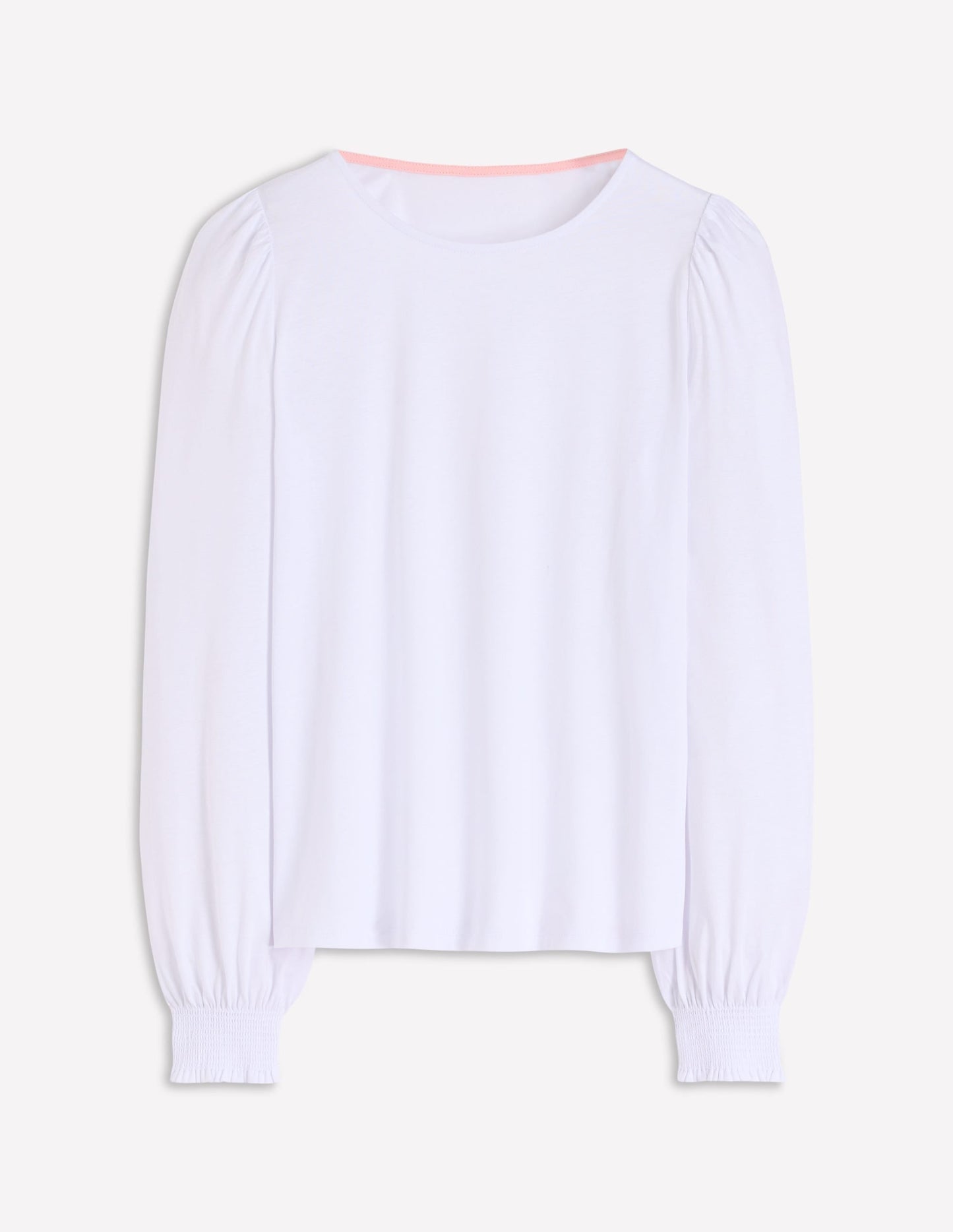 Smocked Cuff Supersoft Top-White