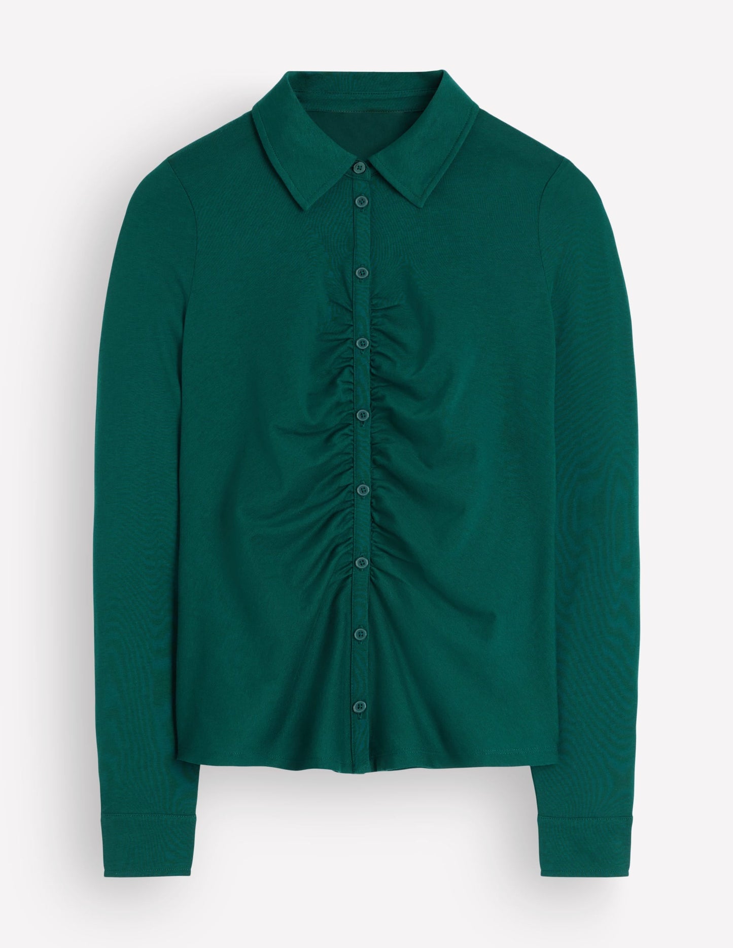 Supersoft Ruched Jersey Shirt-Midnight Teal