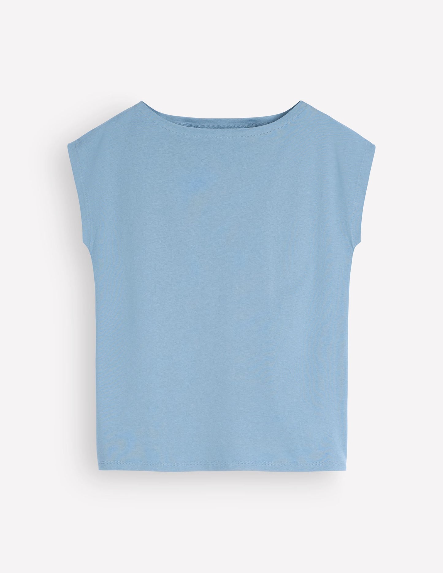 Supersoft Slash Neck T-Shirt-Blue Aura