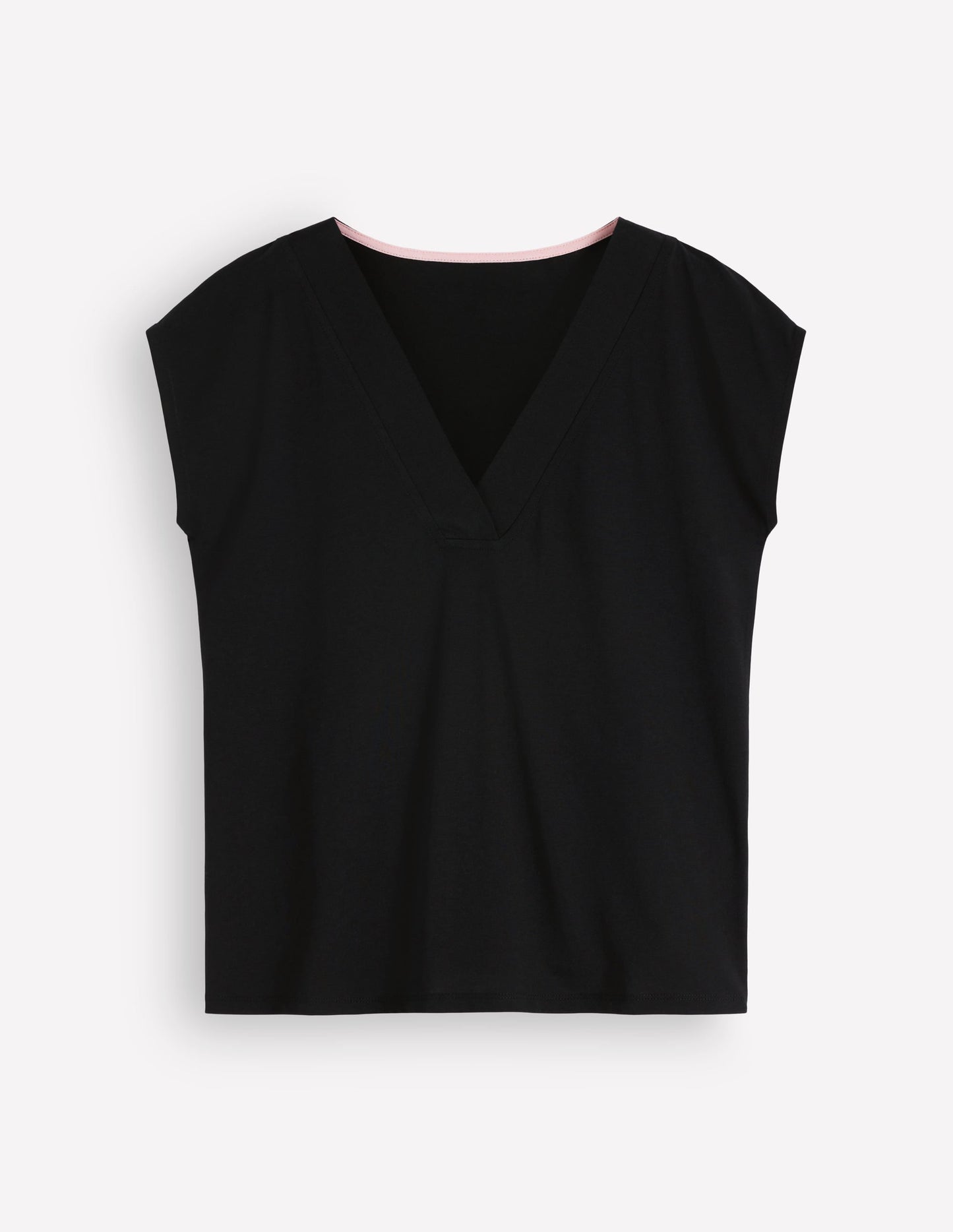 Supersoft V-neck T-shirt-Black