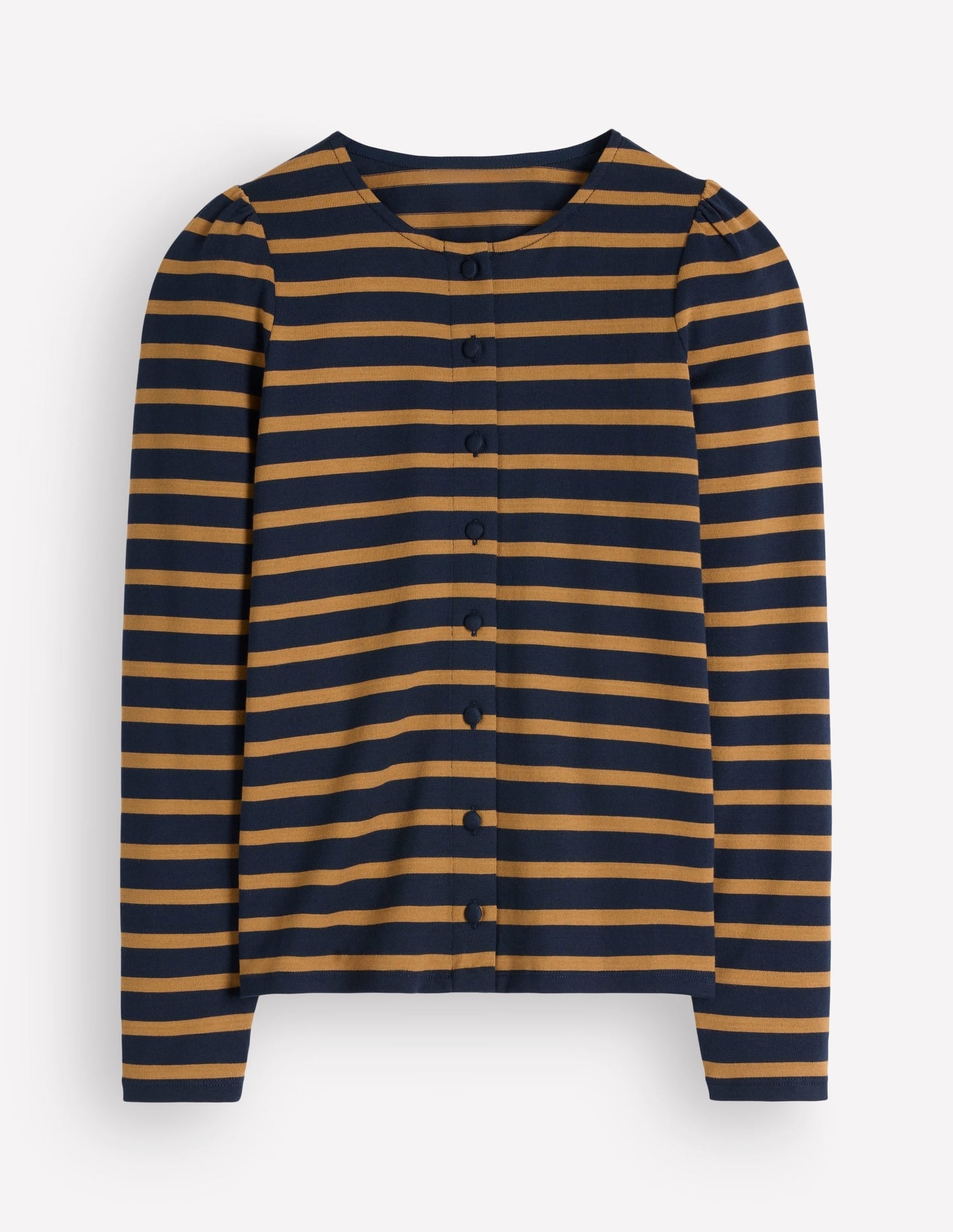 Iris Puff Sleeve Mariner-Navy and Dijon Stripe