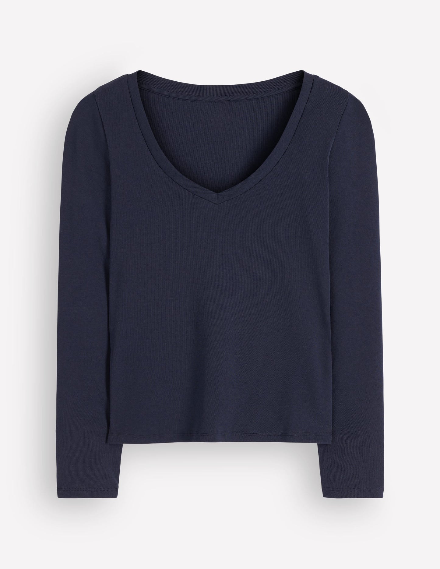 Annie Essential V Neck Top-Navy