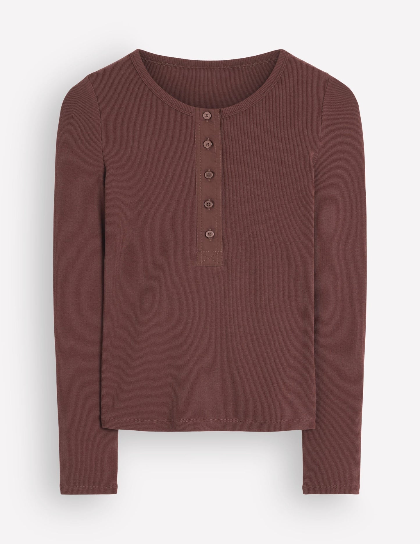 Ribbed Long Sleeve Henley-Fudgesickle