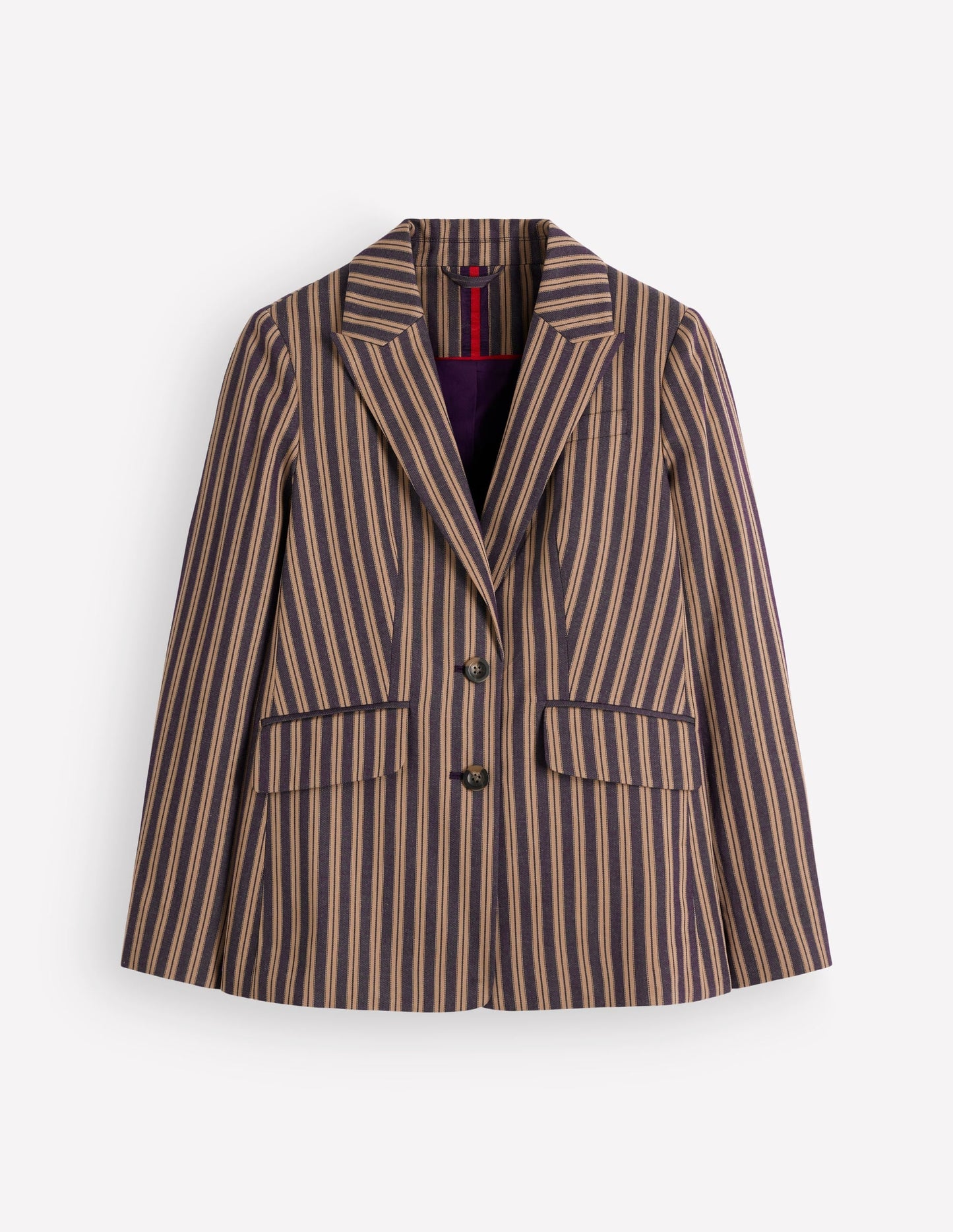 Stamford Tailored Blazer-Navy, Camel Tram Stripe