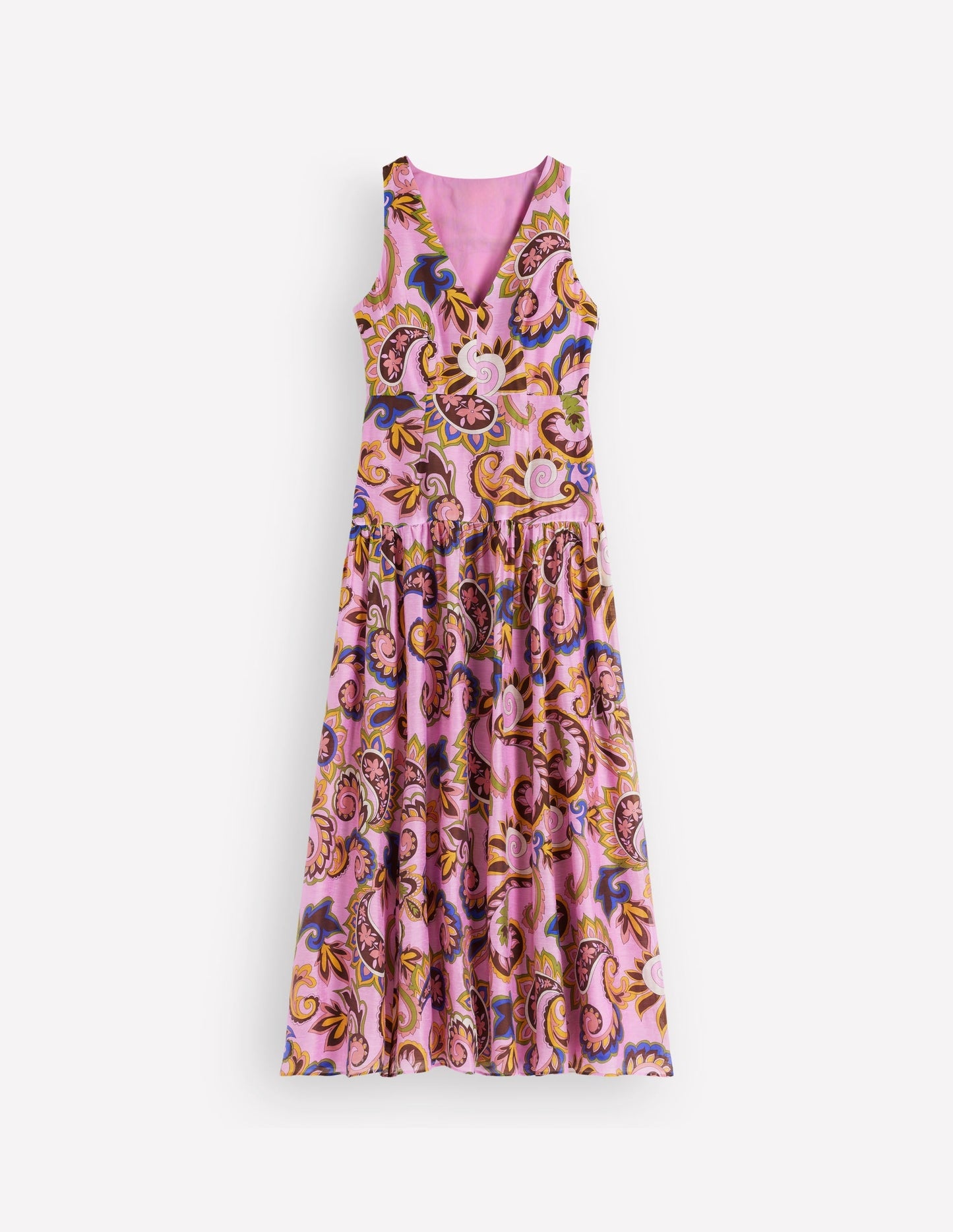 Drop Waist Sleeveless Dress-Multi, Paisley Frenzy