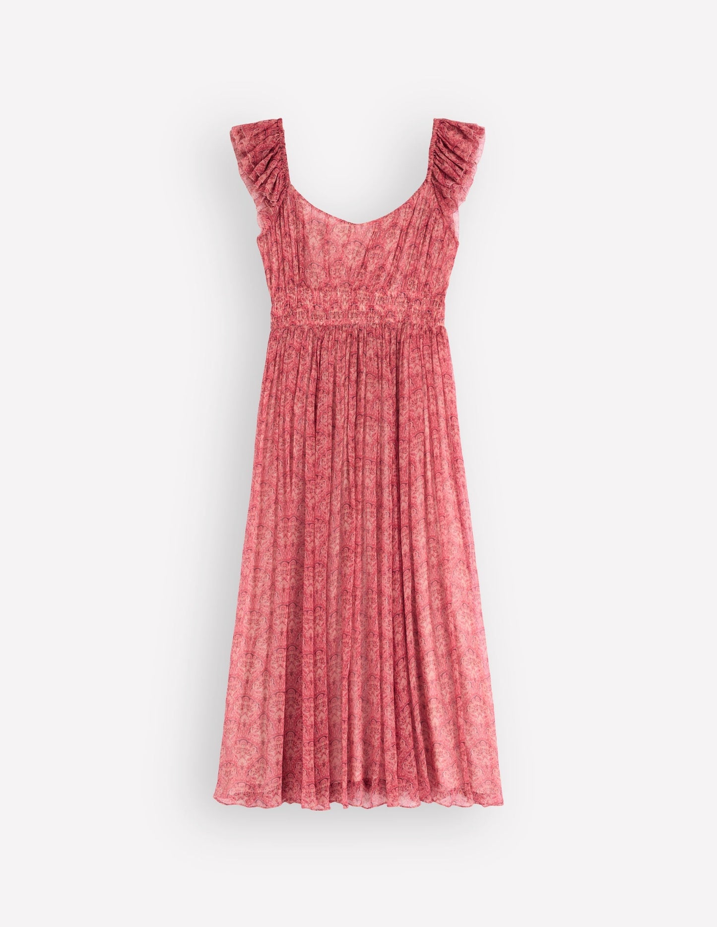 Crinkle Chiffon Maxi Dress-Pink Paradise Gardens