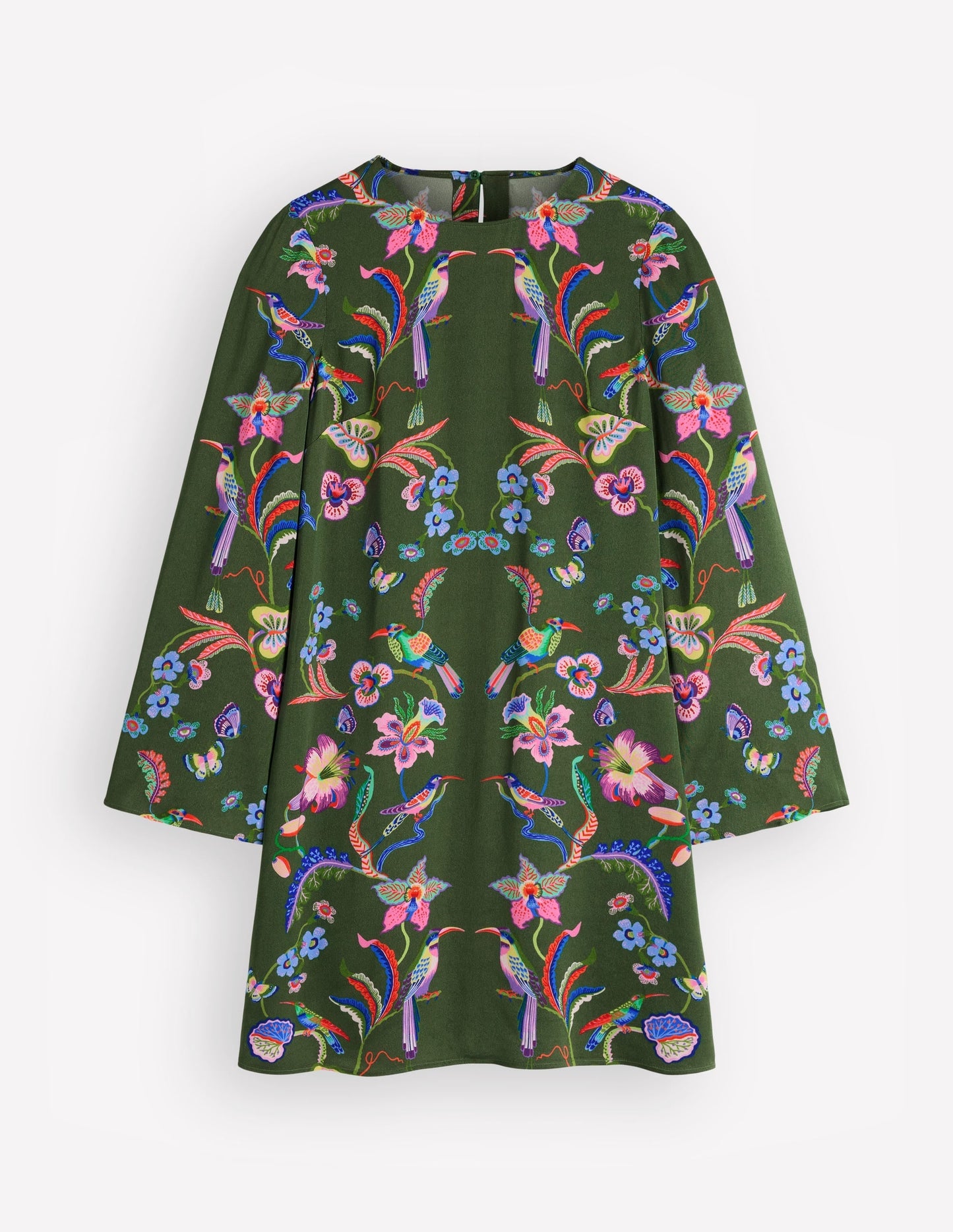 Flared Sleeve Shift Dress-Multi, Orchid Canopy