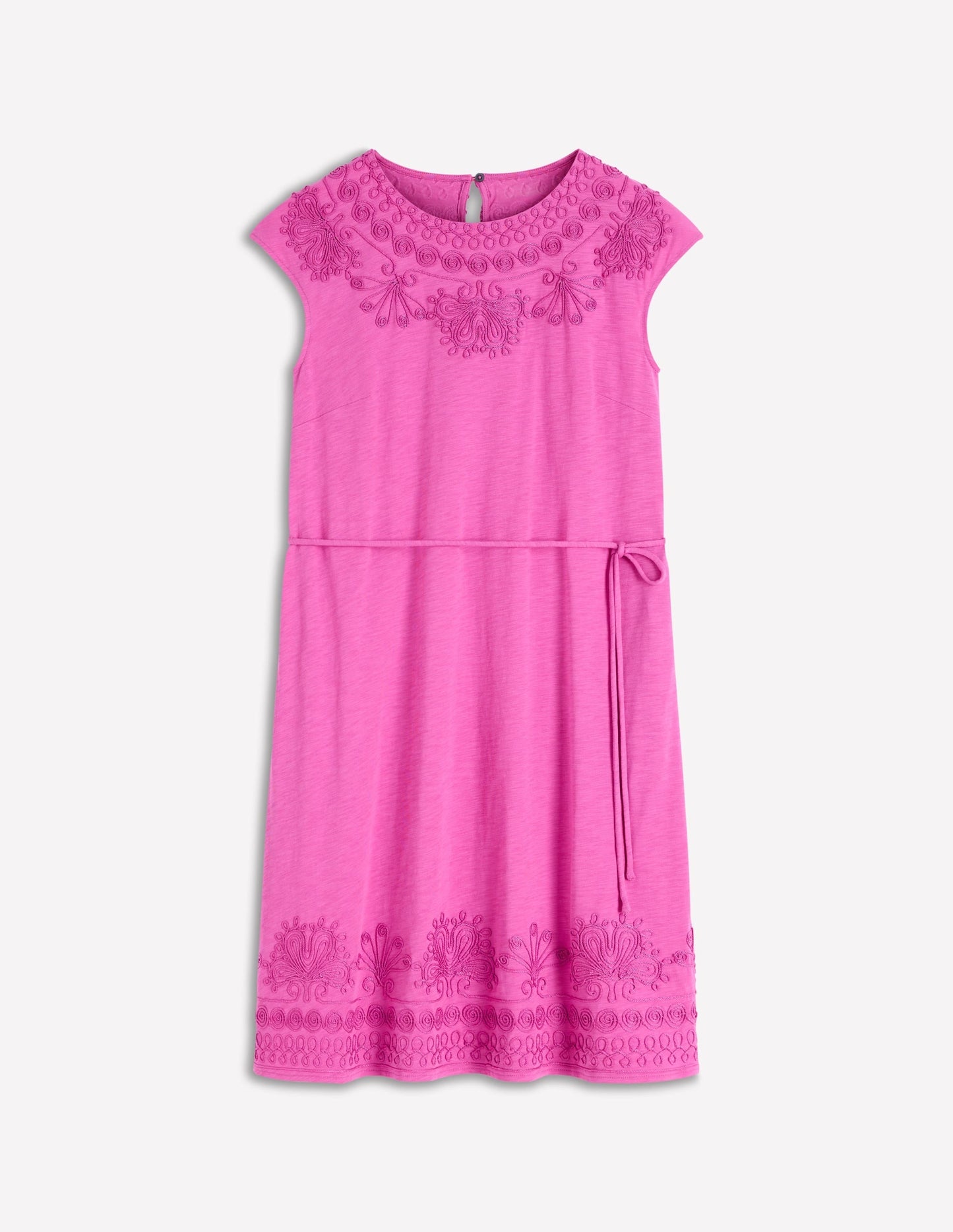 Embroidered Jersey Short Dress-Passion Flower