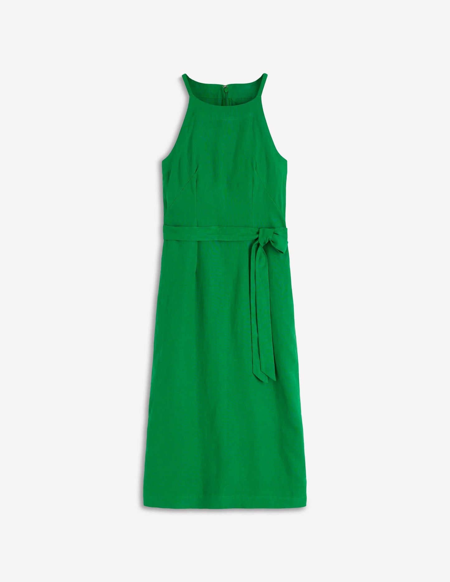Rosa Halter Linen Midi Dress-Amazon Green