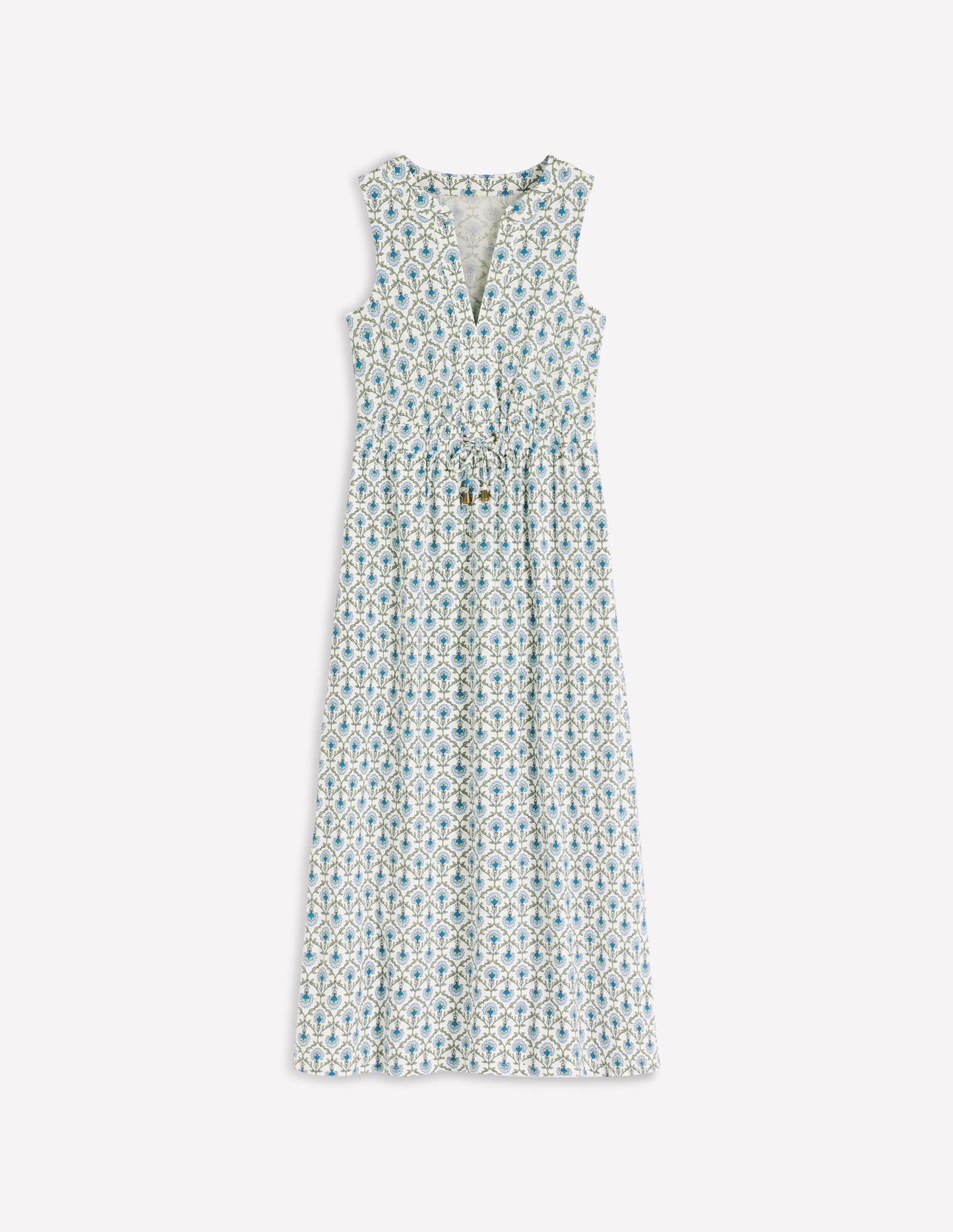 Delphine Midi Jersey Dress-Ivory, Flower Lattice