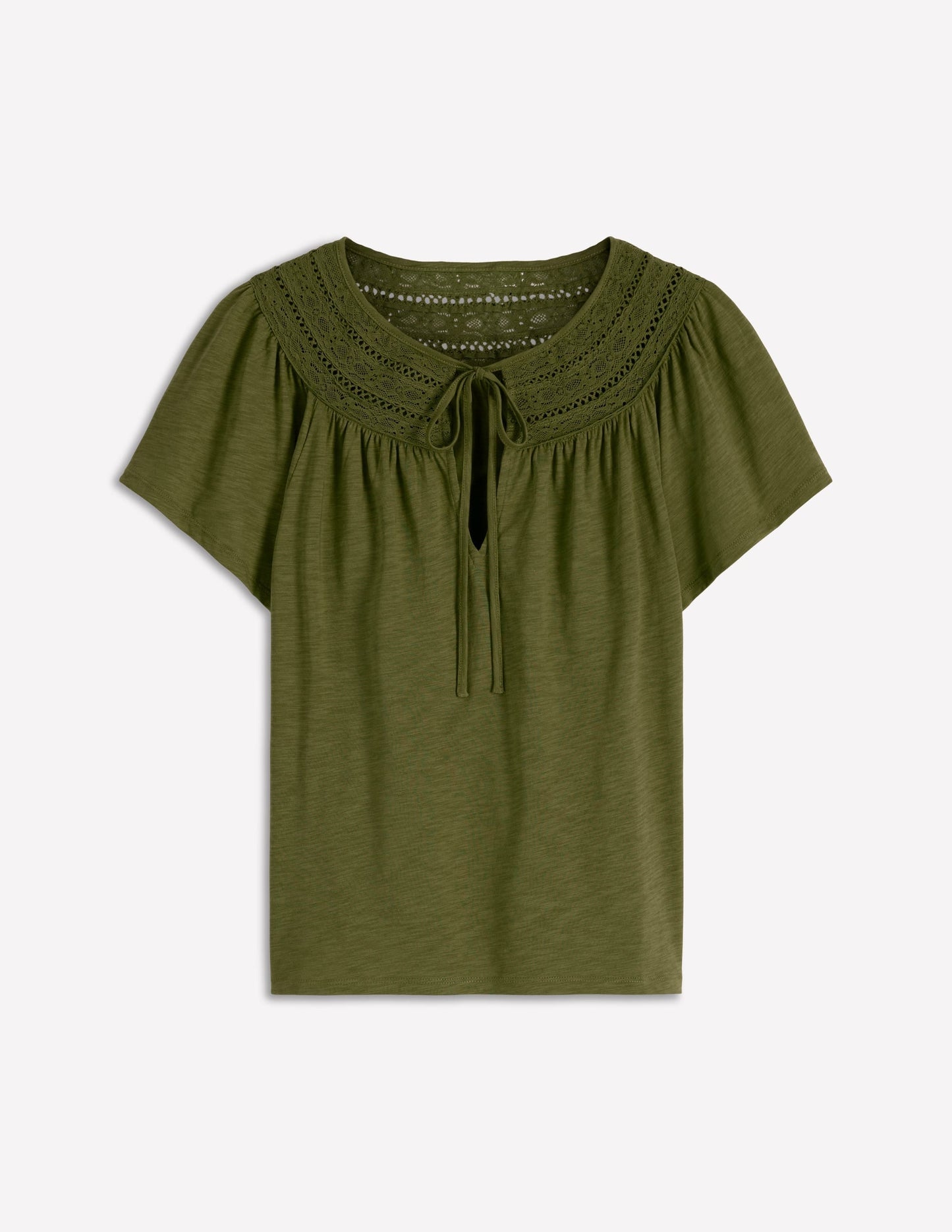 Edi Trim Detail T-shirt-Olive