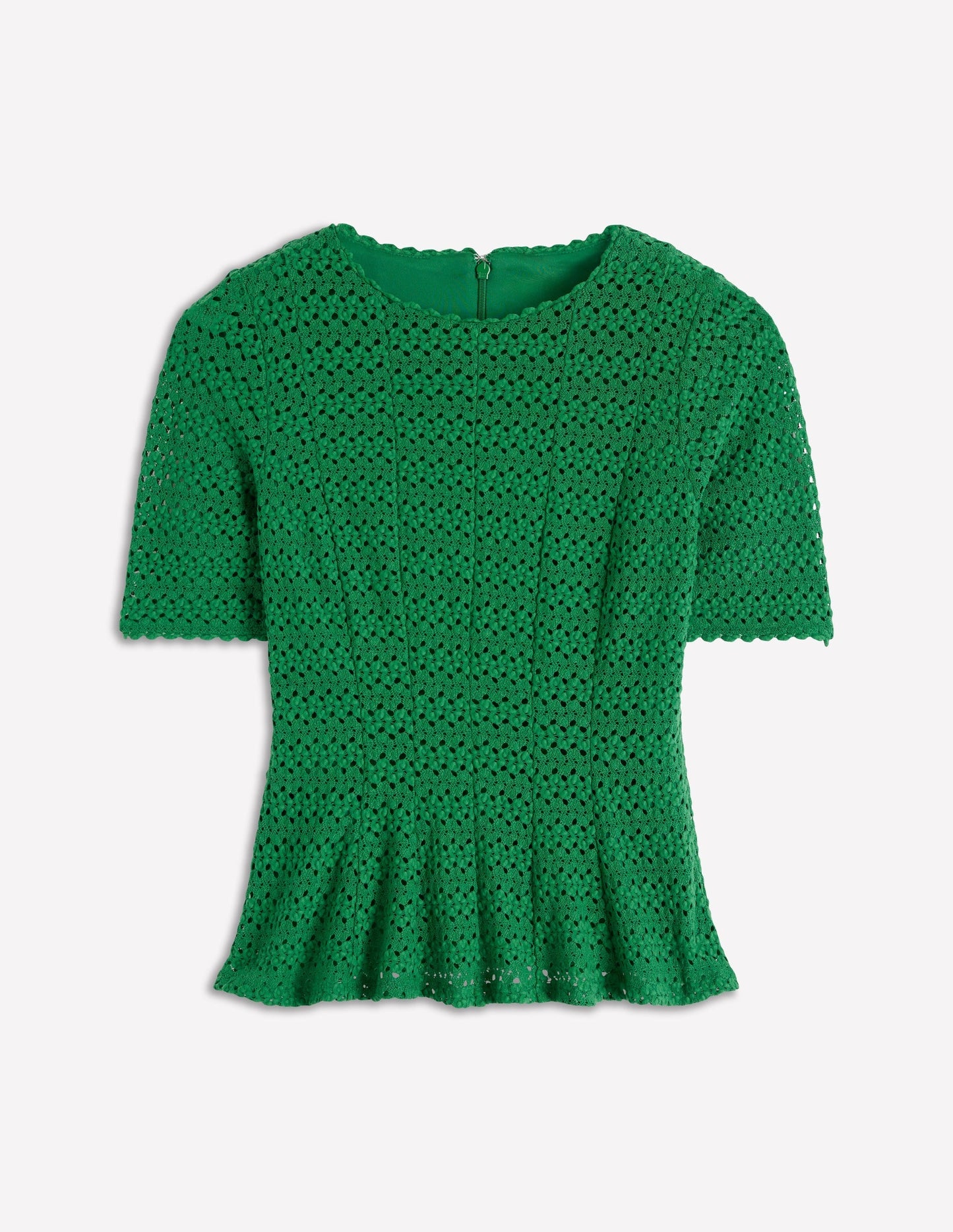Lace Peplum Top-Verdant Green