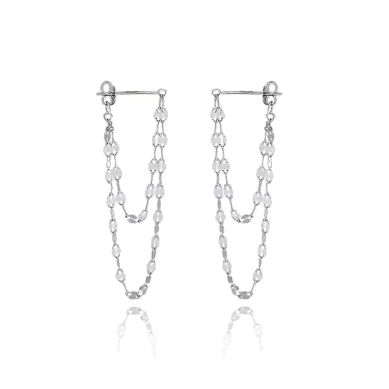 Tassel earrings with sequin chain