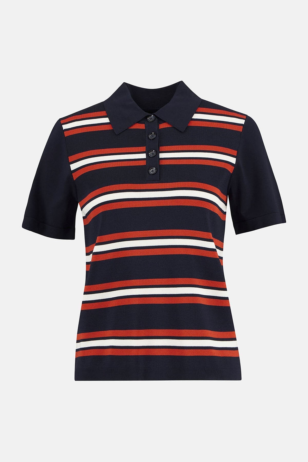 Launton Striped Knitted Polo Shirt