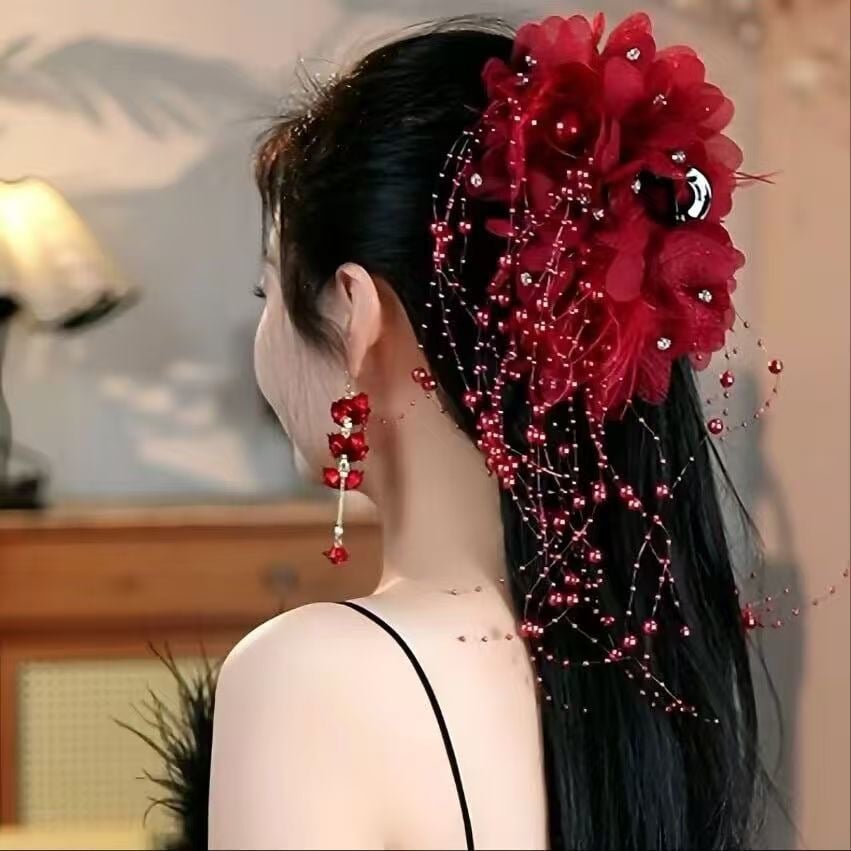 Butterfly Tears Tassel Hair Clip