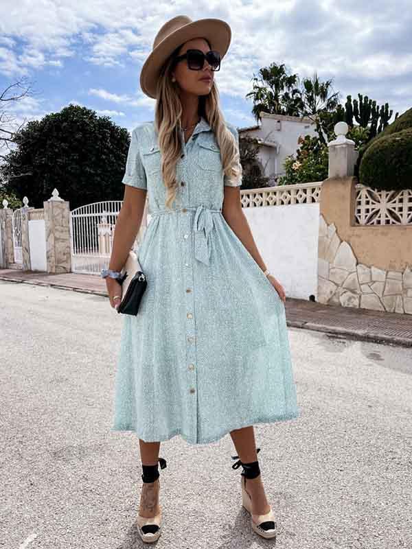 Stunncal Printed Button Dress