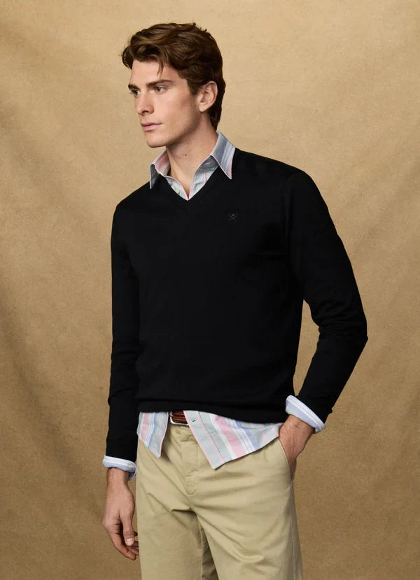 Cotton V-Neck Jumper