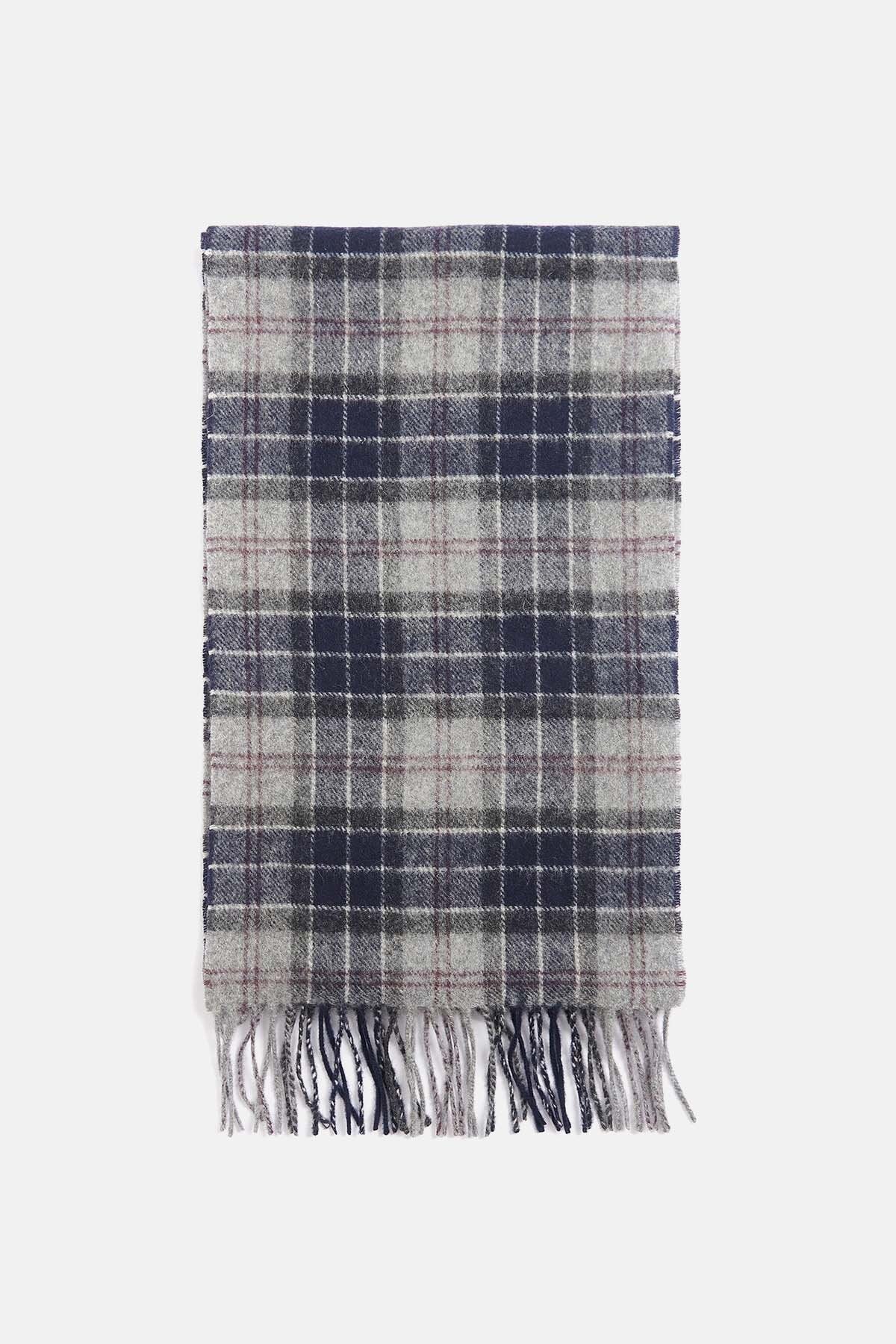 Tartan Lambswool Scarf - BLACK SLATE TARTAN