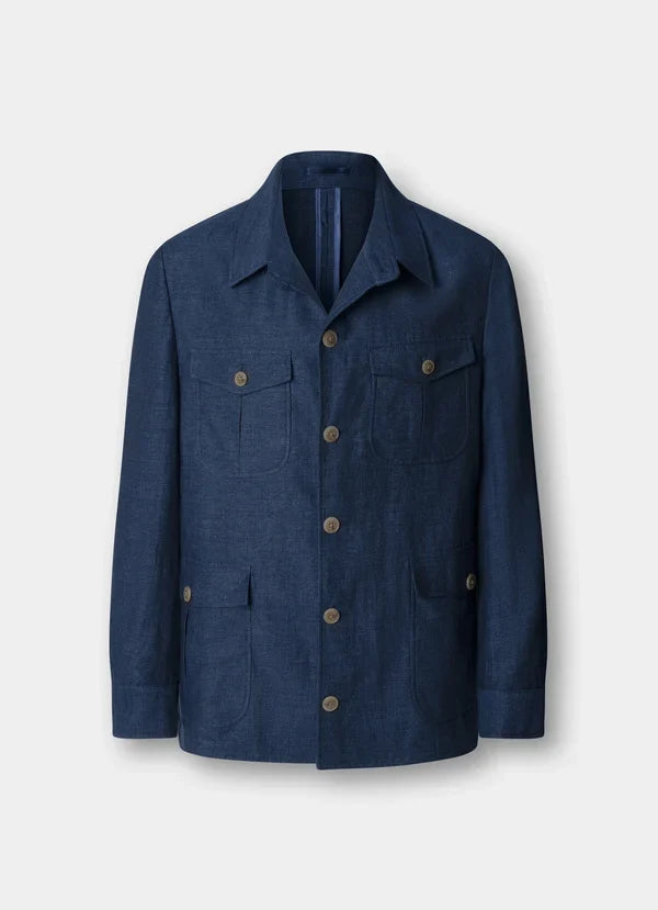Linen-Cotton Melange Blazer