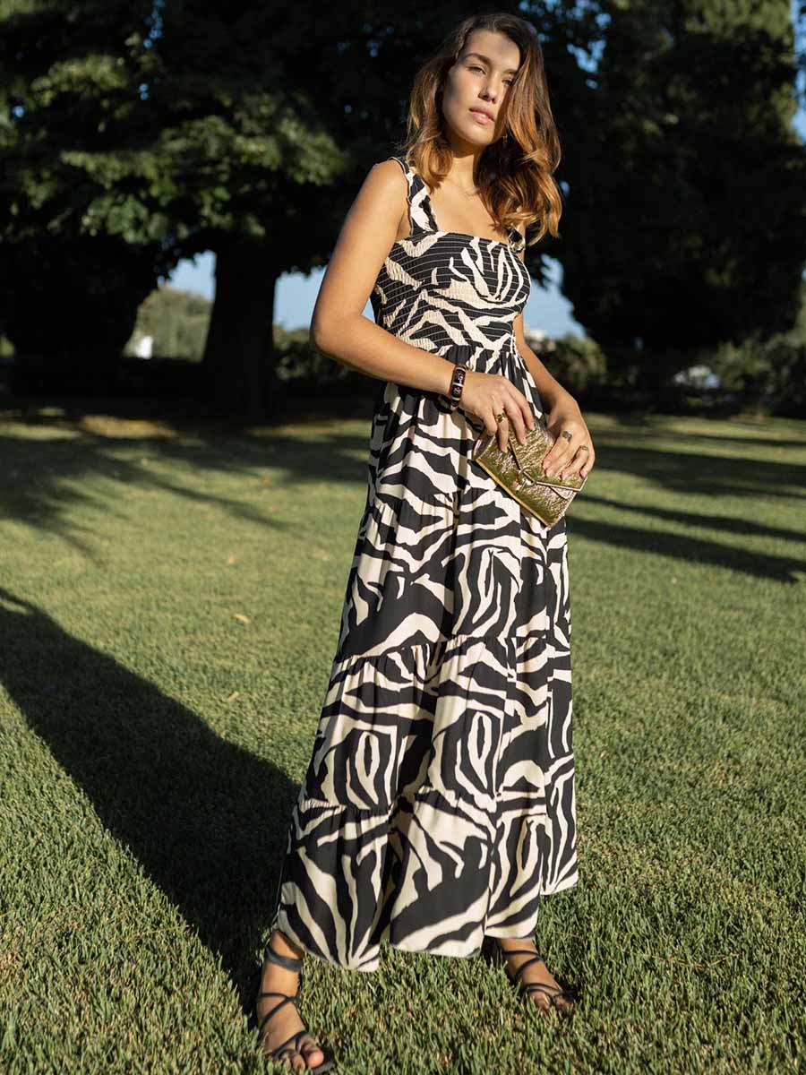 Stunncal Printed Halter Beach Resort Dress(3 Colors)
