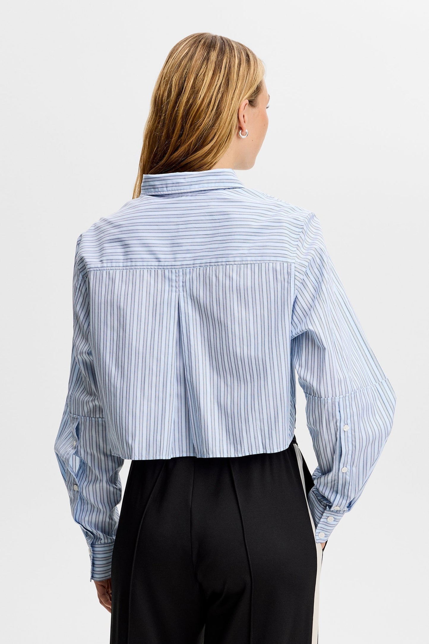 Jelina Cotton Stripe Shirt / Forget-Me-Not
