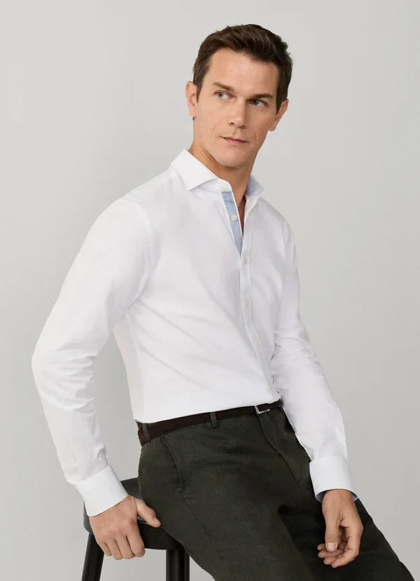 Tailored Fit White Oxford Multi-Trim Shirt