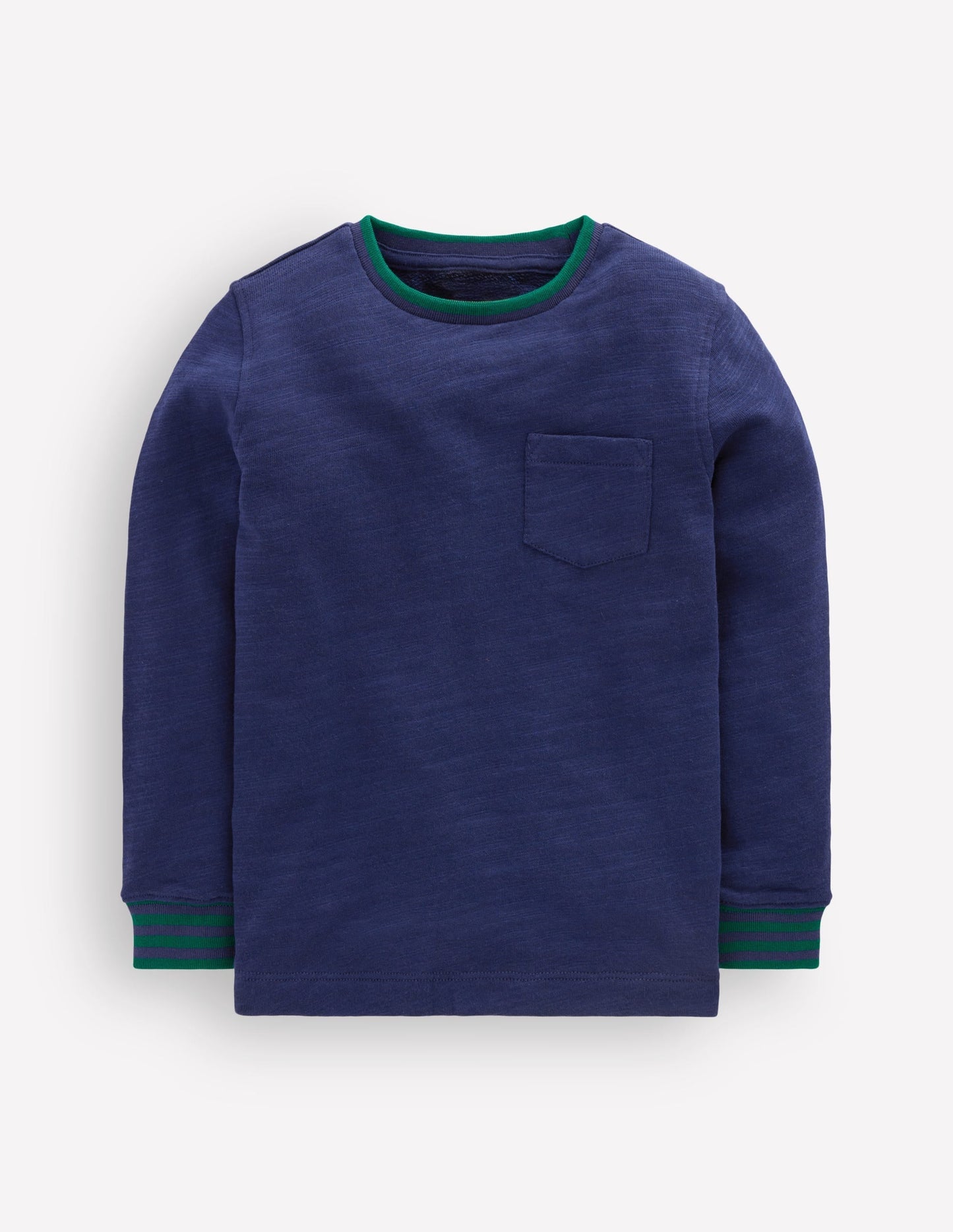 Cosy Mid-weight T-shirt-College Navy / Jewel Green