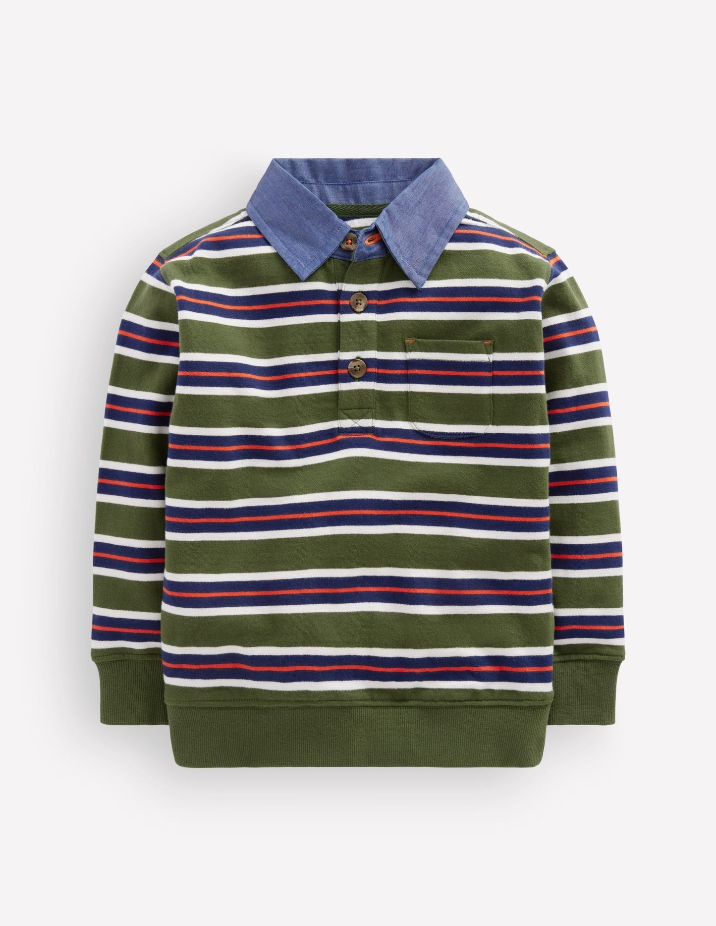 Smart Collared Sweatshirt-Brunswick Green / College Navy