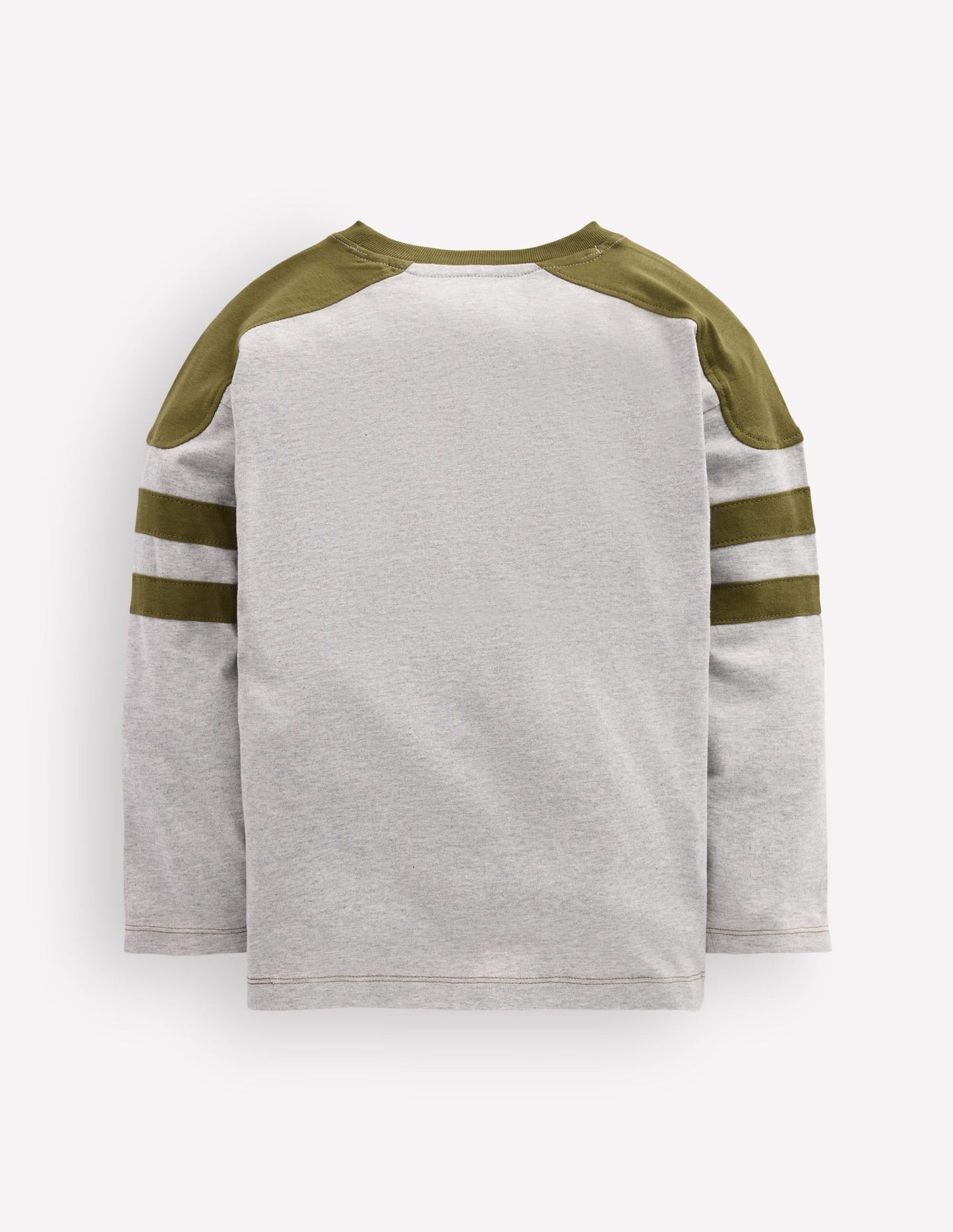 Colour Block T-shirt-Grey Marl