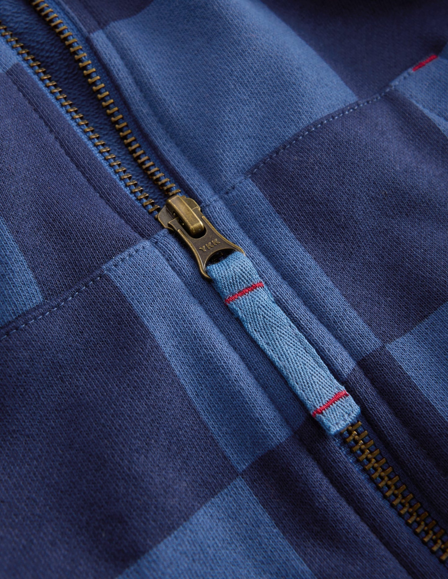 Printed Zip-through Hoodie-College Navy / True Denim