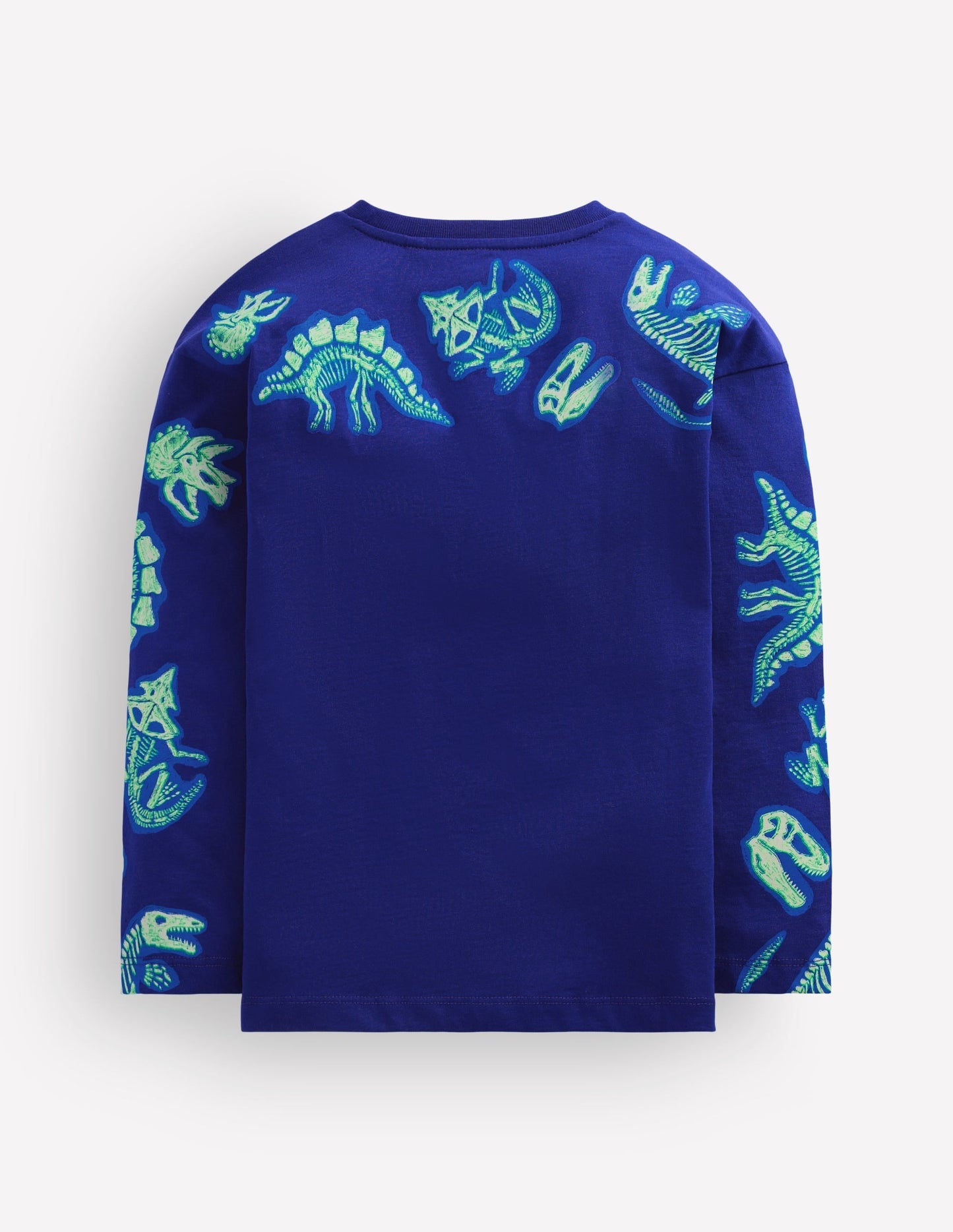 Front and Back Glow T-shirt-Bright Blue Dinos