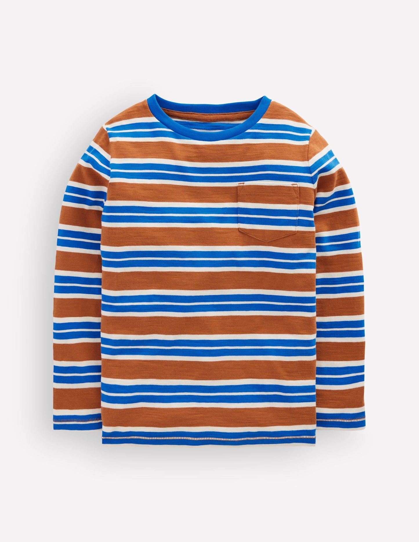 Everyday Long Sleeve T-Shirt-Brown / Gallery Blue