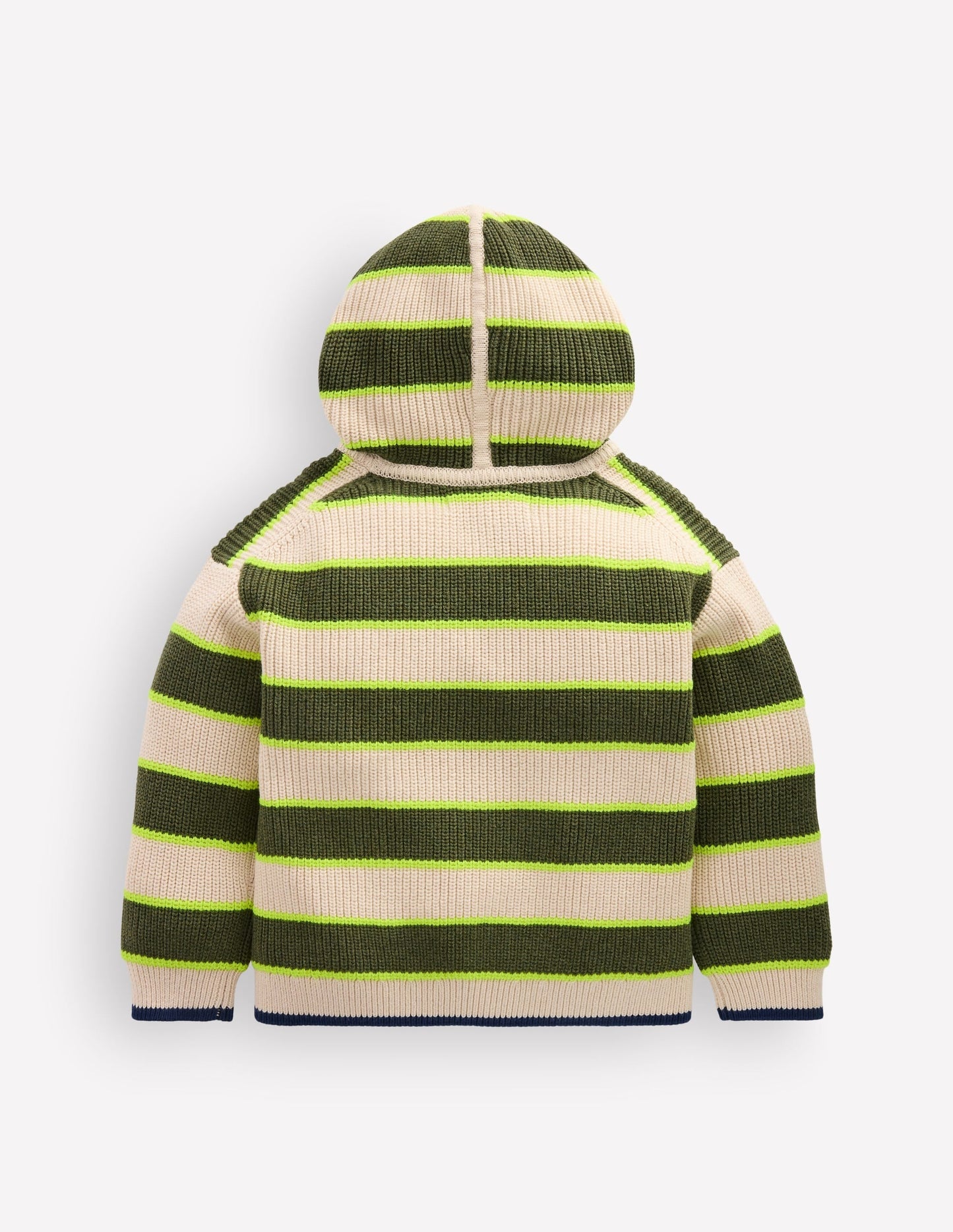 Chunky Cotton Hoodie-Oatmeal/Green Stripe