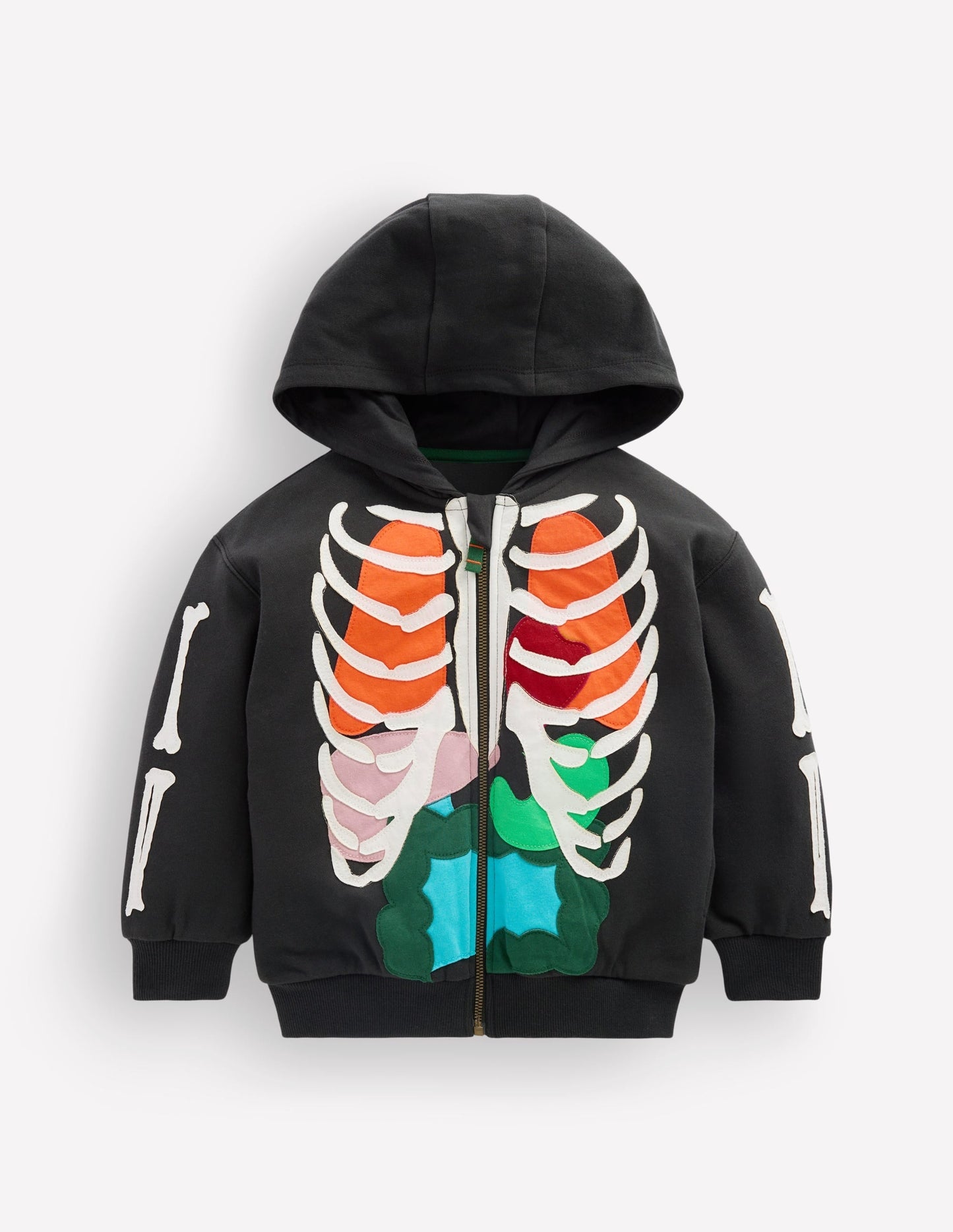 Halloween Glow Hoodie-Shadow Grey Skeleton