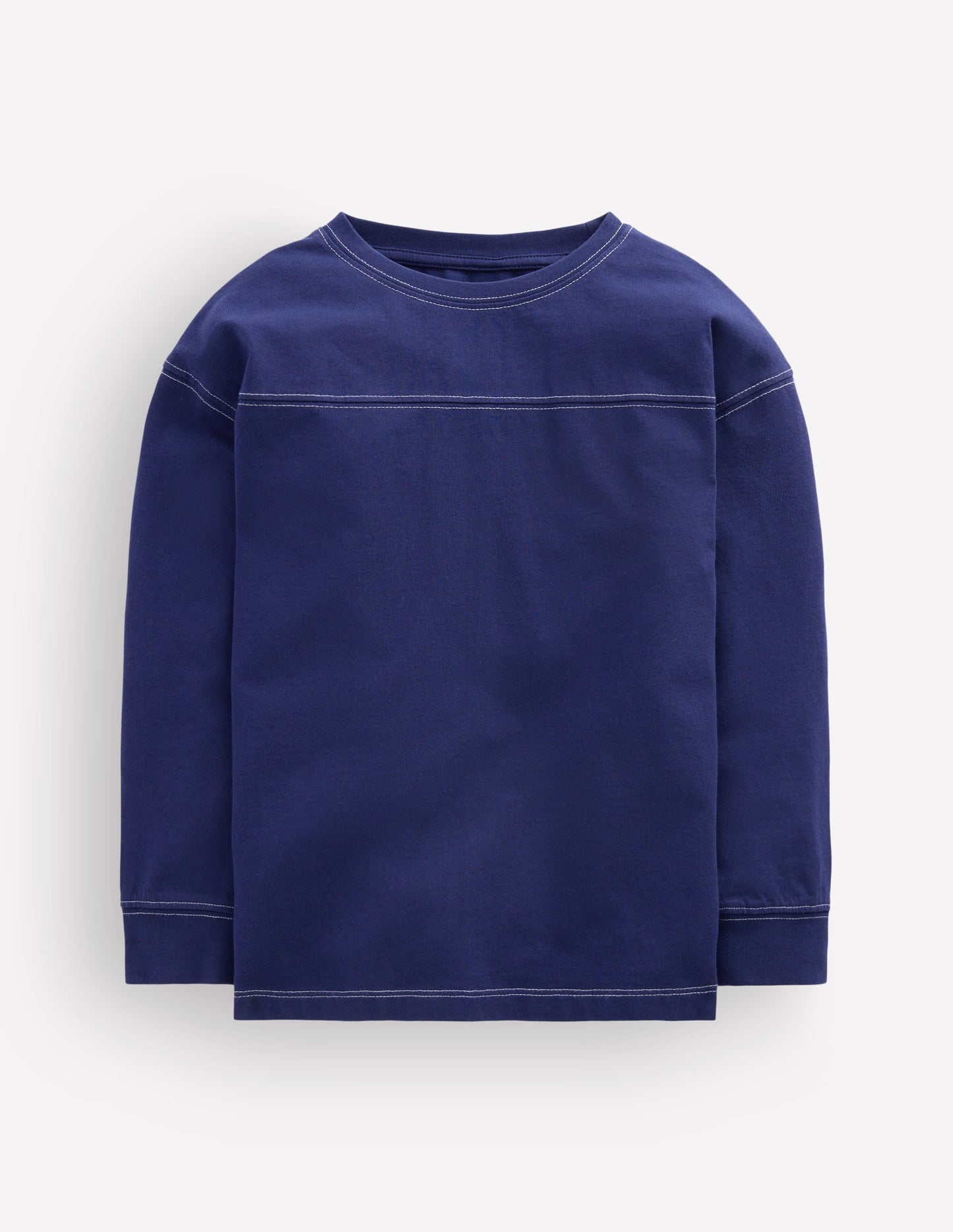 Relaxed Seam Detail T-shirt-Starboard Blue