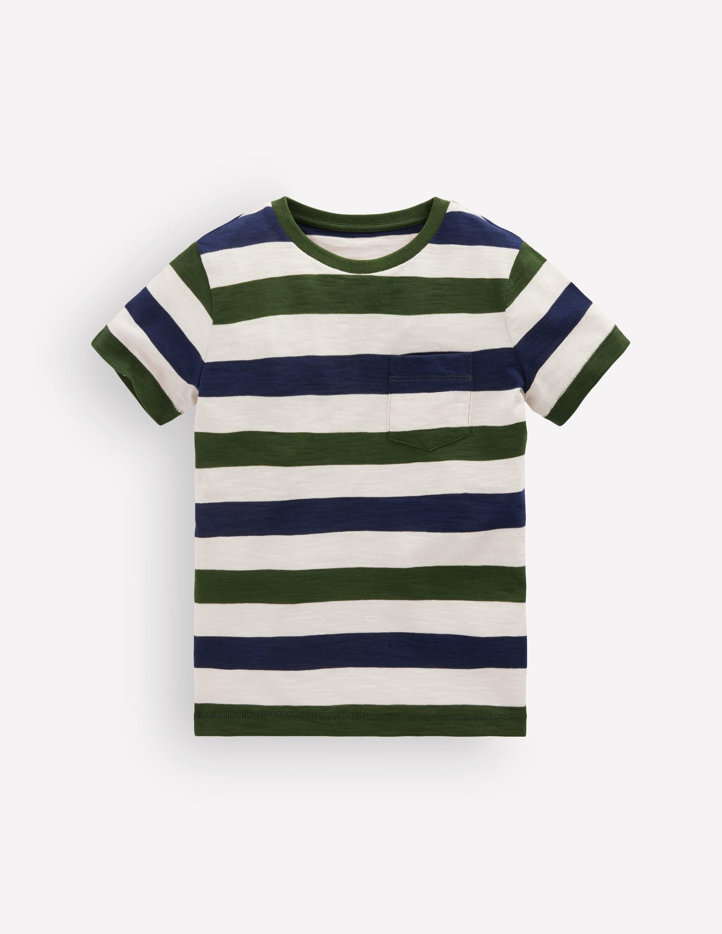 Everyday Short Sleeve T-Shirt-Green and Blue Stripe
